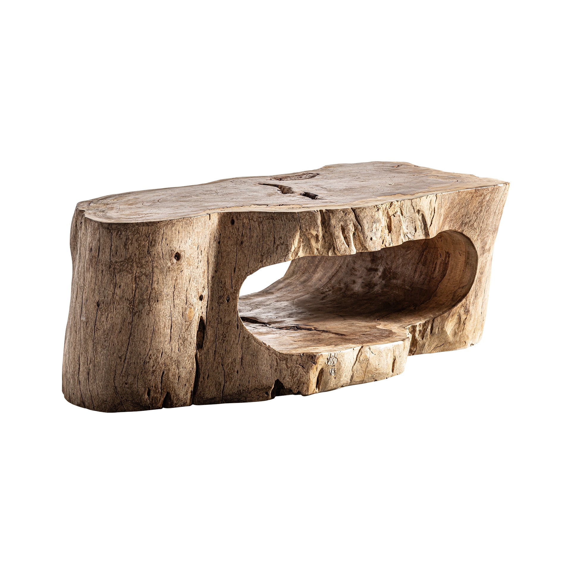 KHALED Suar Wood Coffee Table - Natural Brown Ethnic Design