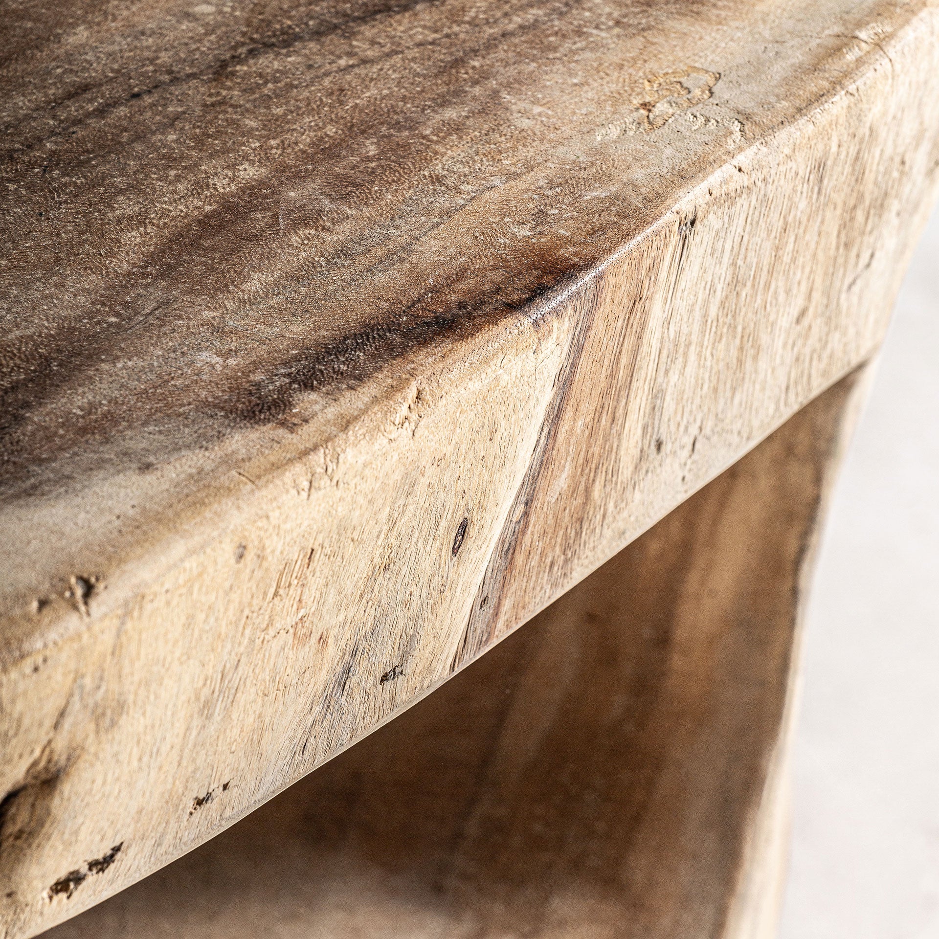 KHALED Suar Wood Coffee Table - Natural Brown Ethnic Design
