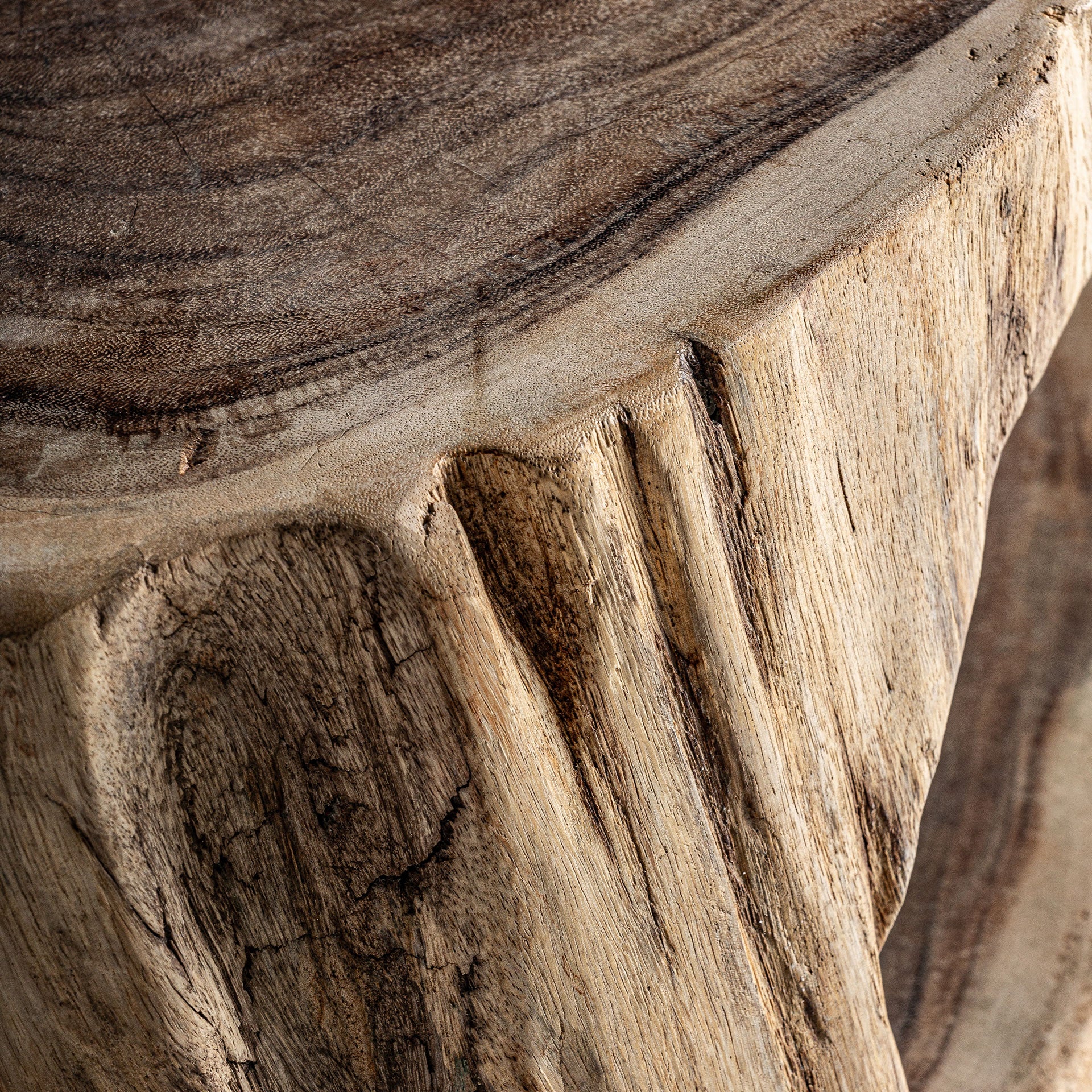 KHALED Suar Wood Coffee Table - Natural Brown Ethnic Design