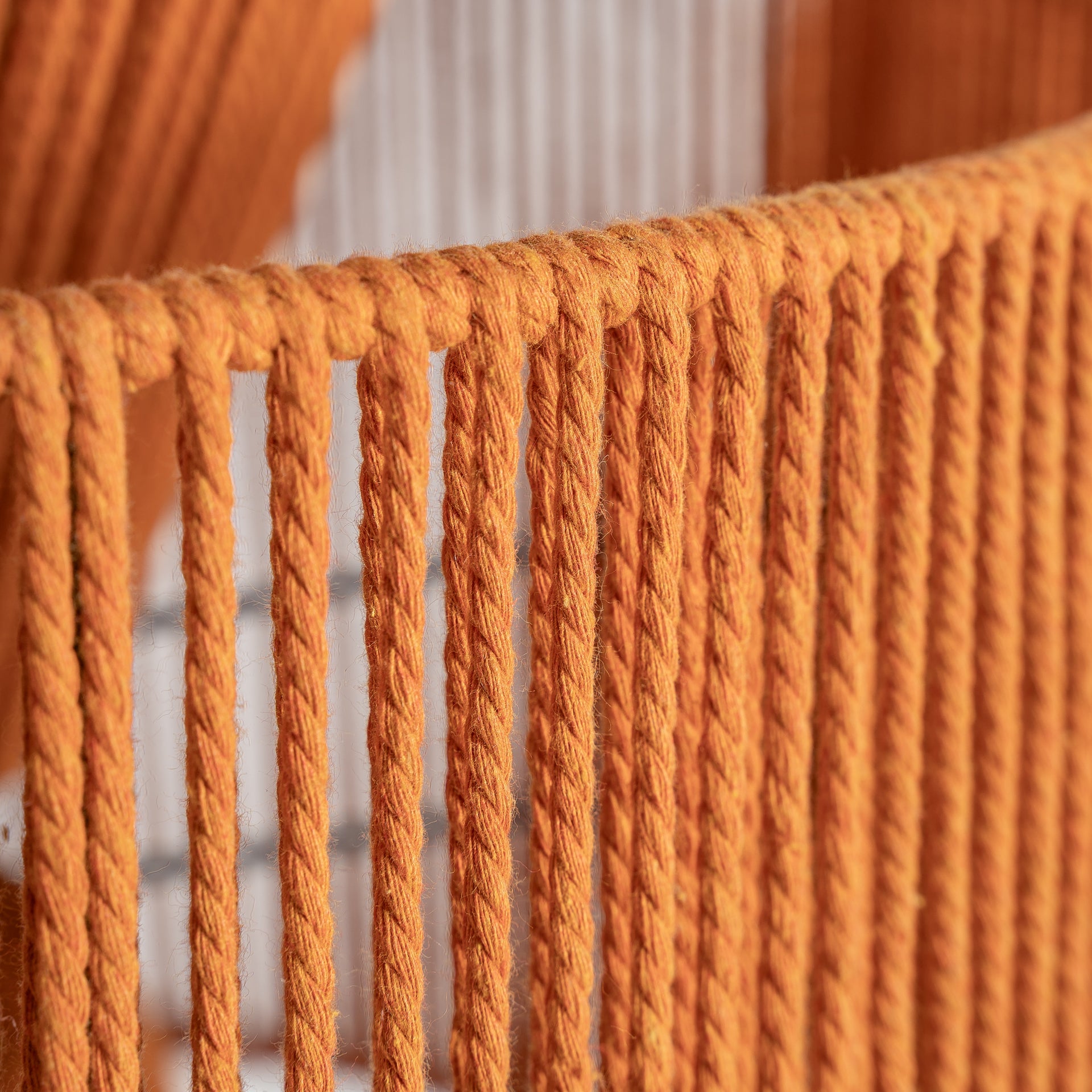 Coral Ceiling Lamp - Boho Cotton Pendant Light in Warm Orange