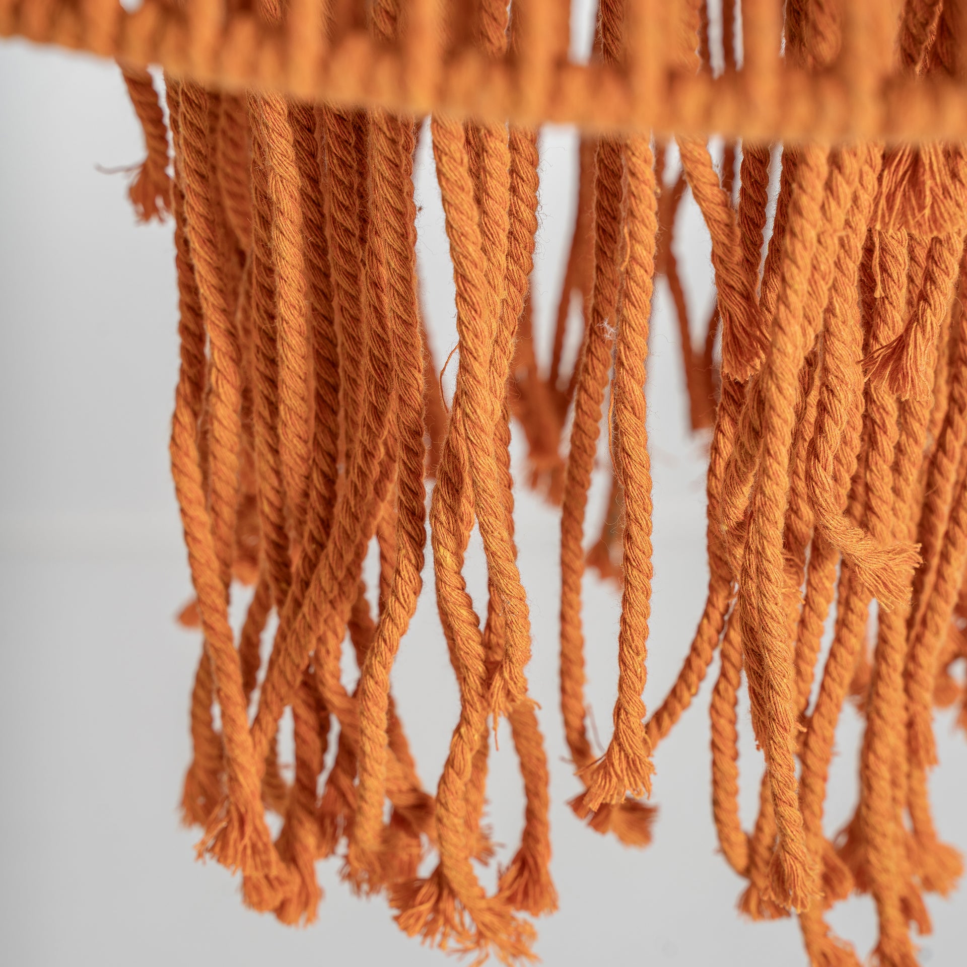 Coral Ceiling Lamp - Boho Cotton Pendant Light in Warm Orange