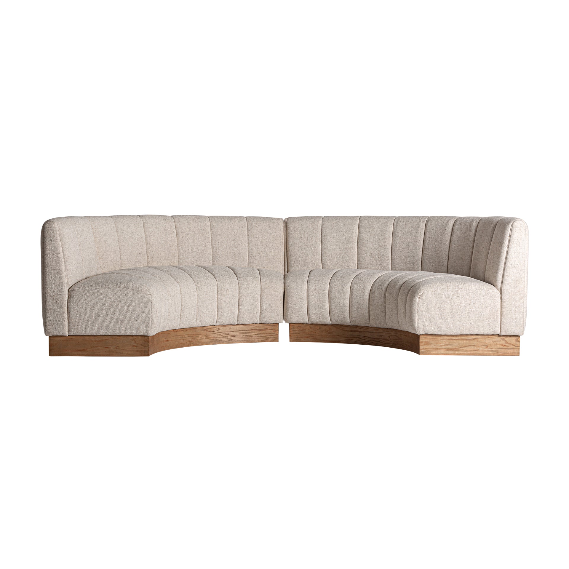 LURCY Central Sofa Module - Colonial Style Beige Polyester & Pine