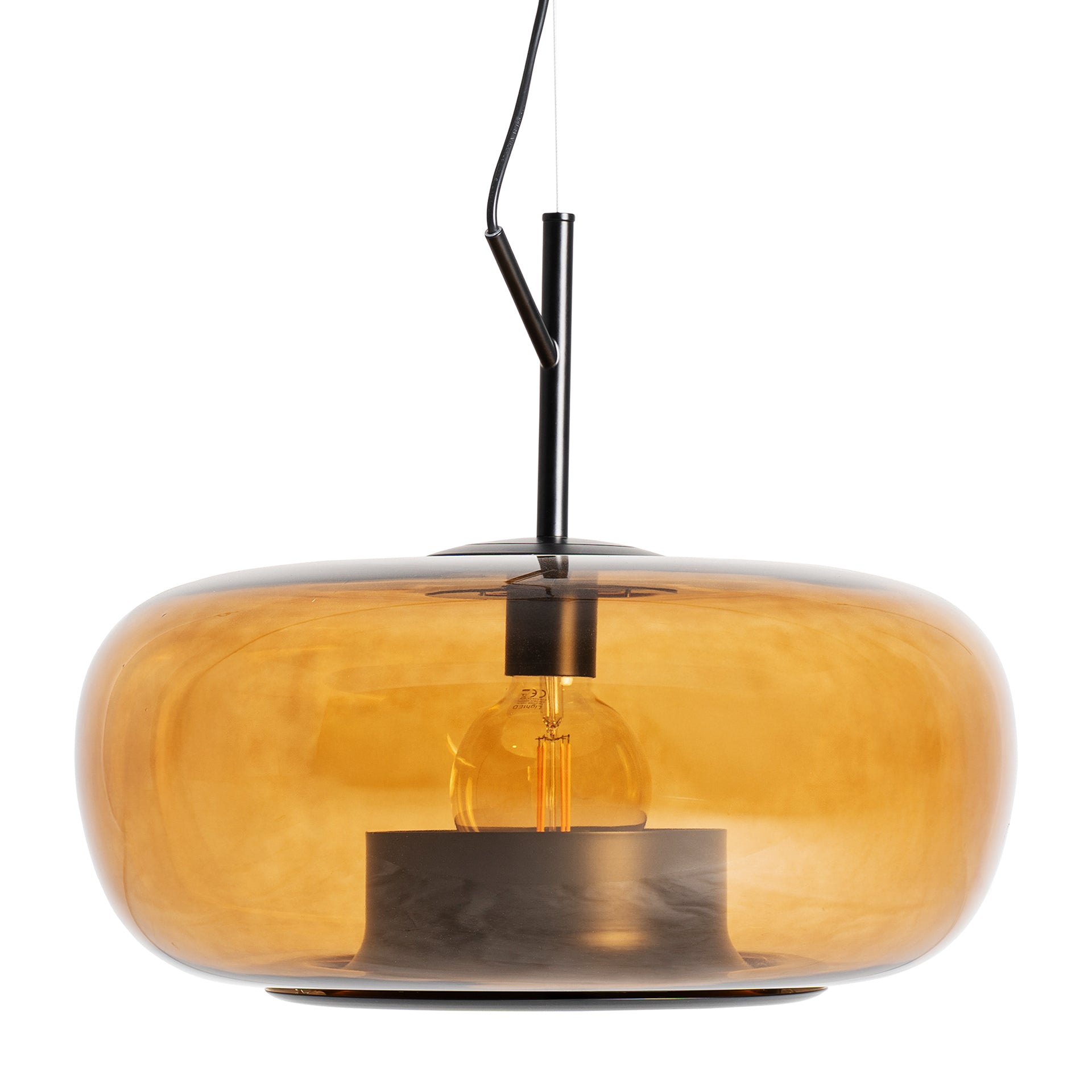 Solaris Amber Crystal Ceiling Lamp - Contemporary Lighting Fixture