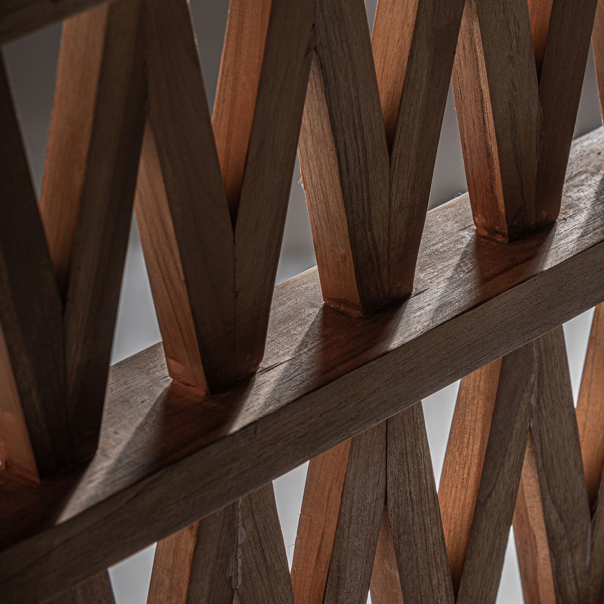 VIRIAT Teak Wood Room Divider - Boho Style Privacy Screen