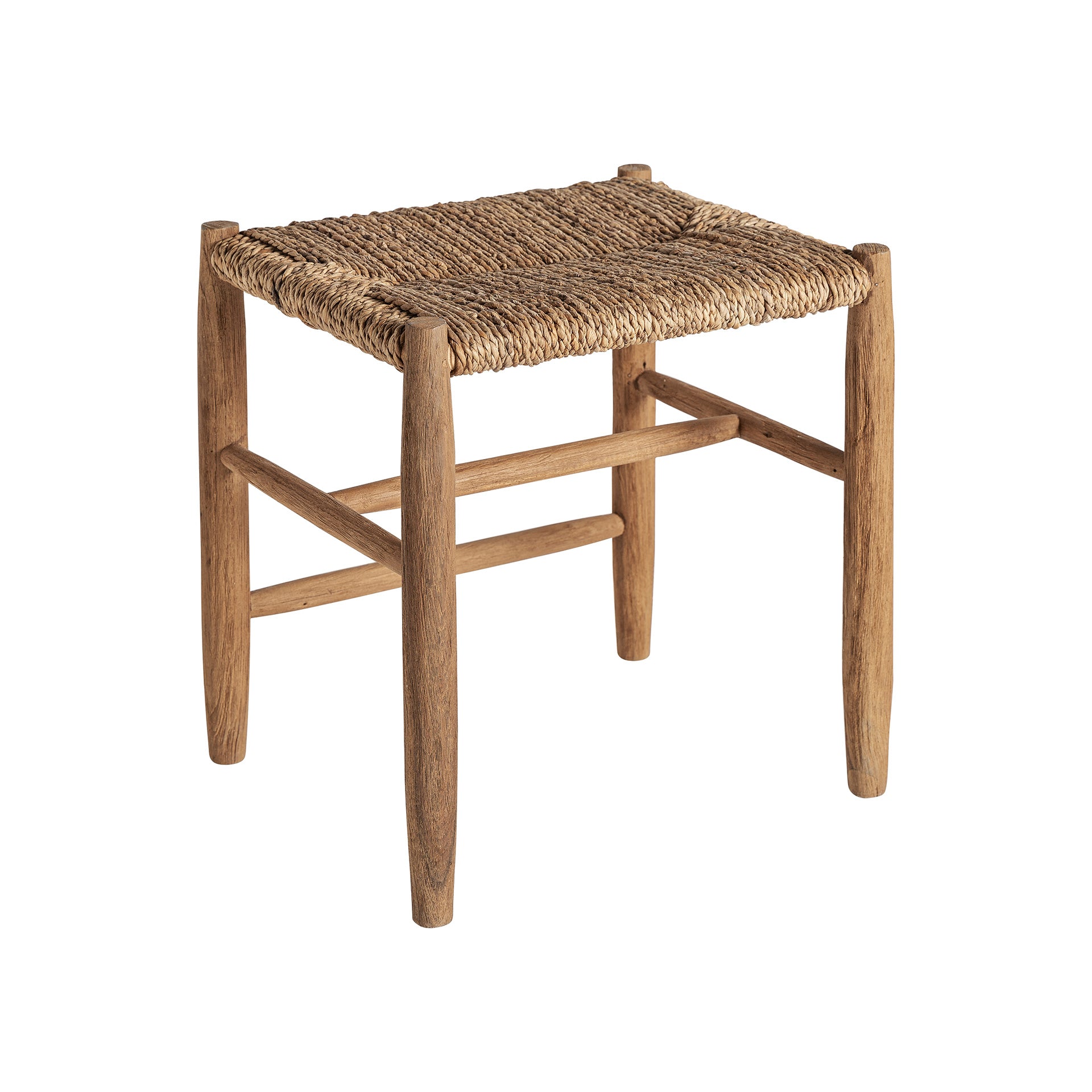 LAVS Teak Wood Footrest - Colonial Style with Natural Enea