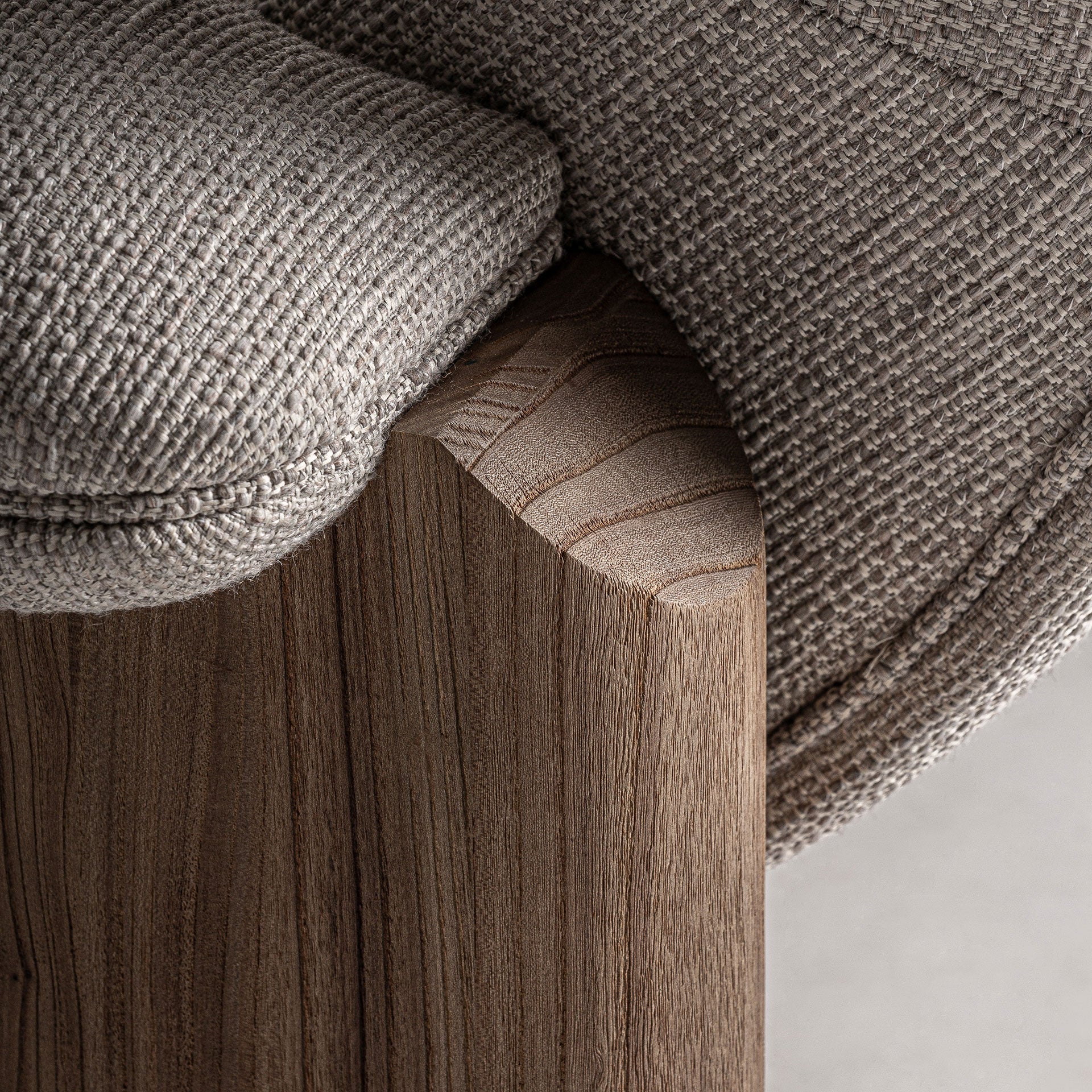 Jacquard Contemporary Sofa in Oak & Beige