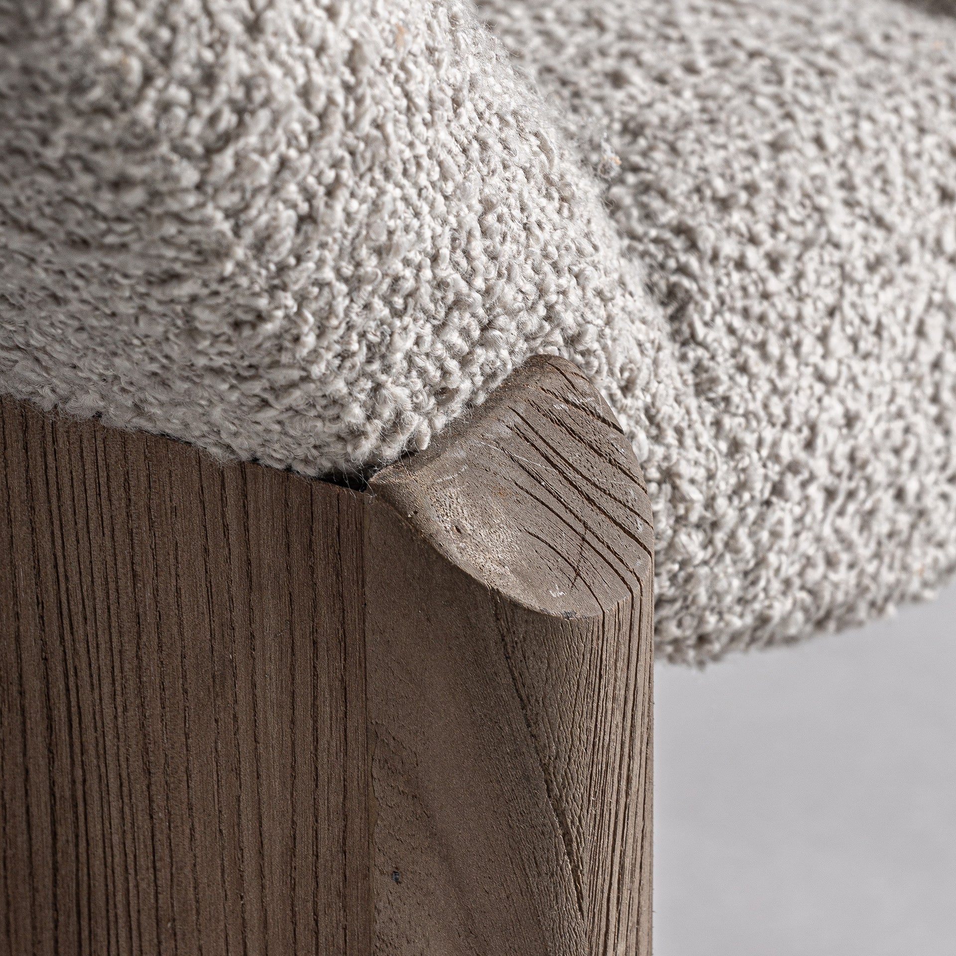 Jacquard Chaise Longue - Contemporary Oak & Beige Polyester