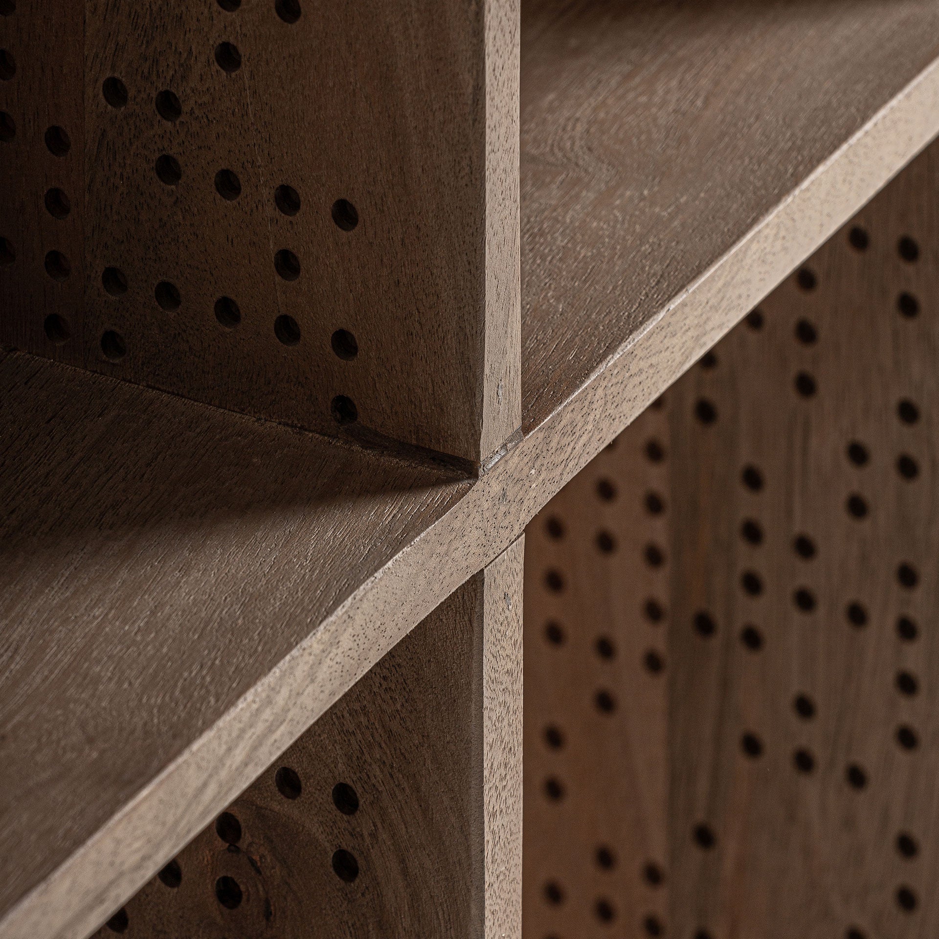 Jacquard Mango Wood Bookcase - Contemporary Light Brown Storage