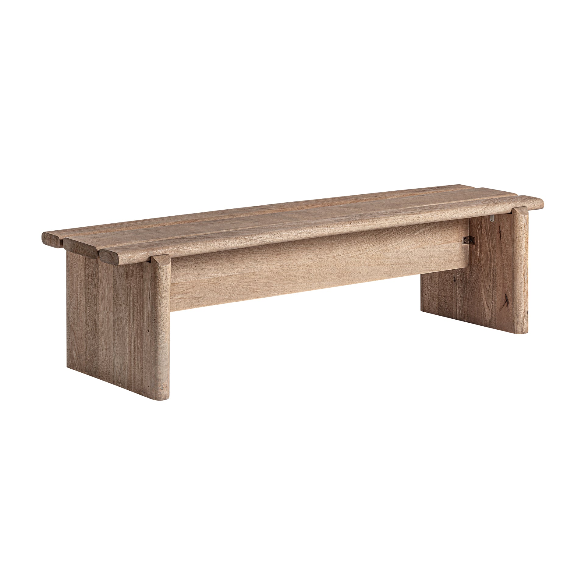 Jacquard Mango Wood Bench - Light Brown Contemporary Design