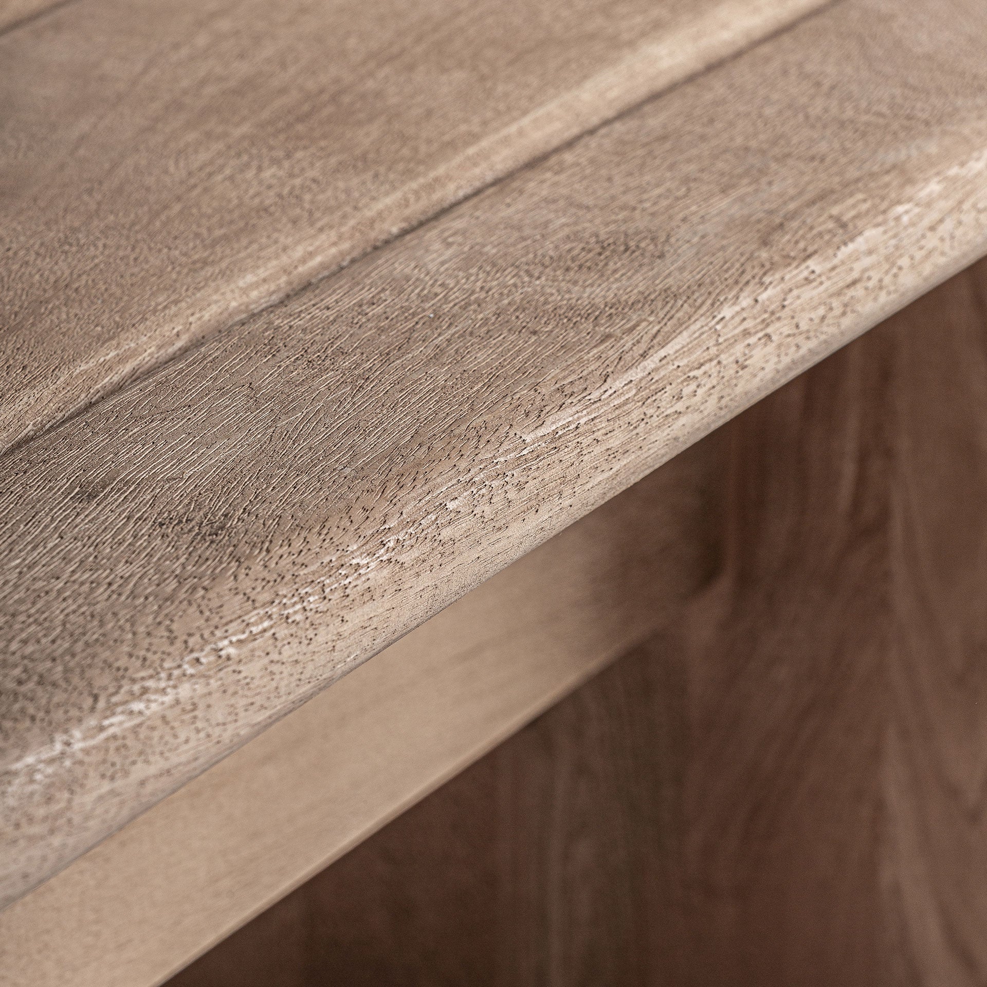 Jacquard Mango Wood Bench - Light Brown Contemporary Design