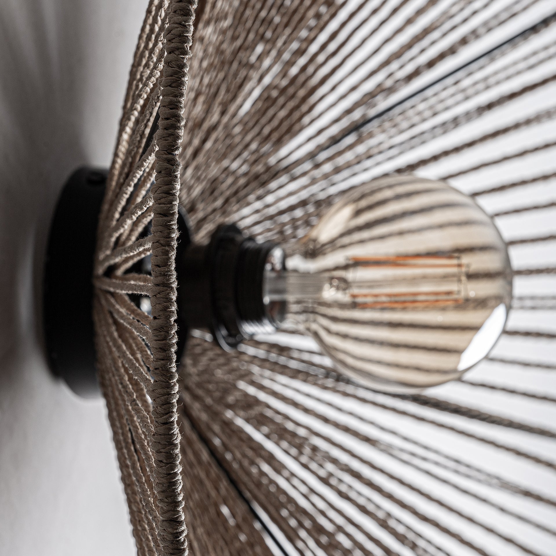 Jacquard Raffia Ceiling Lamp - Contemporary Light Brown Pendant