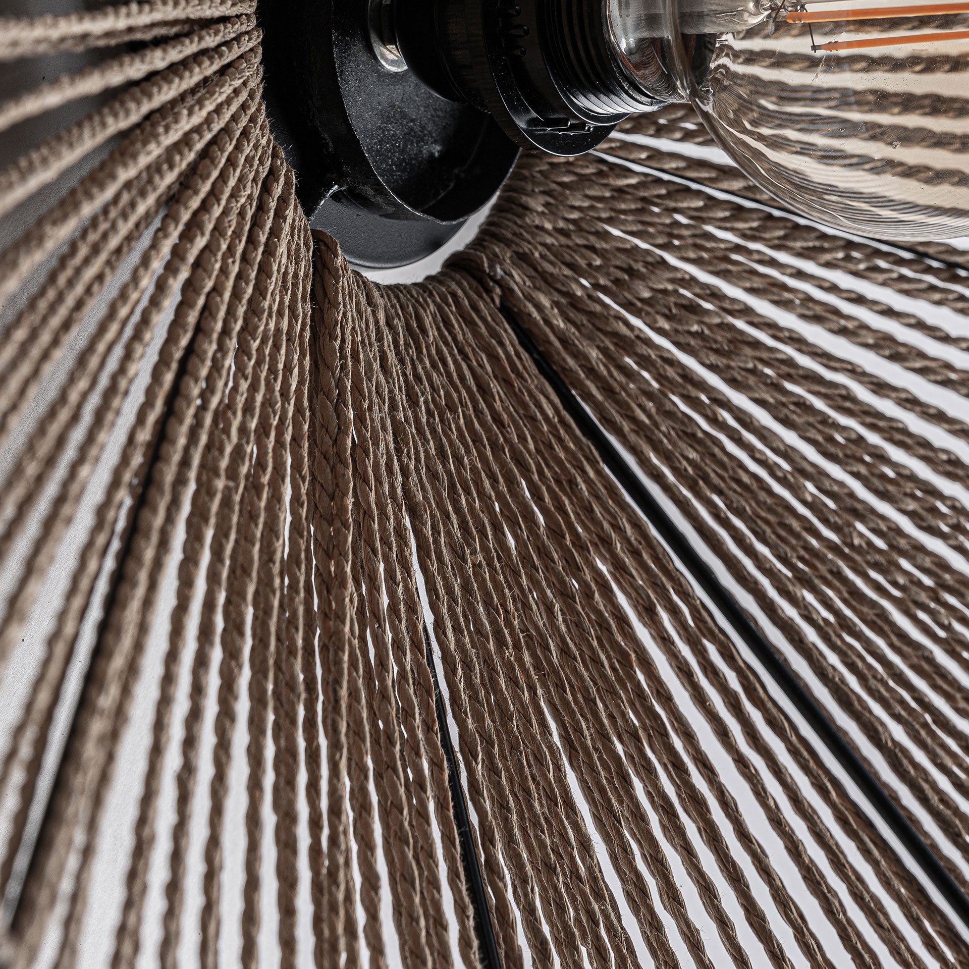 Jacquard Raffia Ceiling Lamp - Contemporary Light Brown Pendant