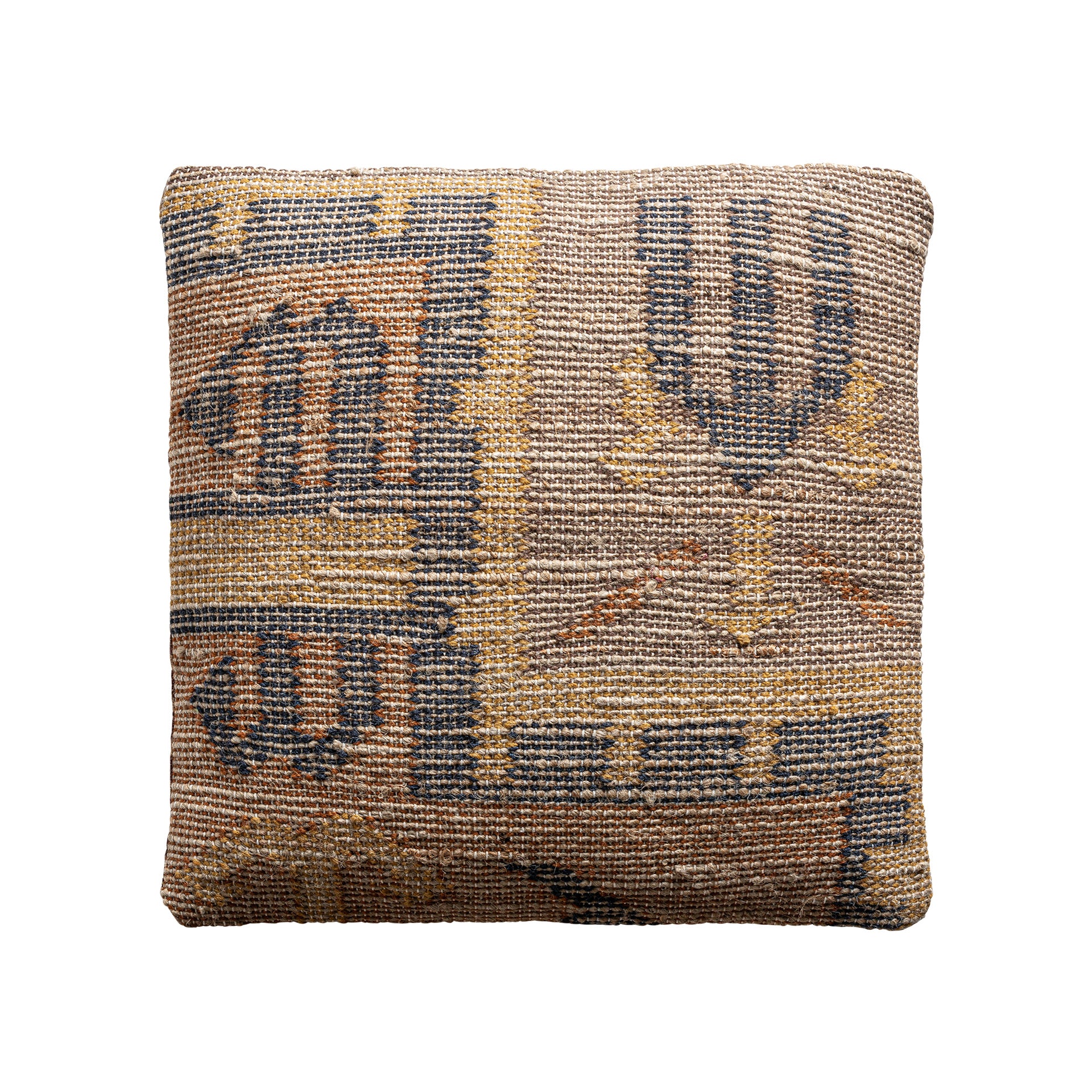 Jelkie Ethnic Cotton & Jute Cushion - Brown