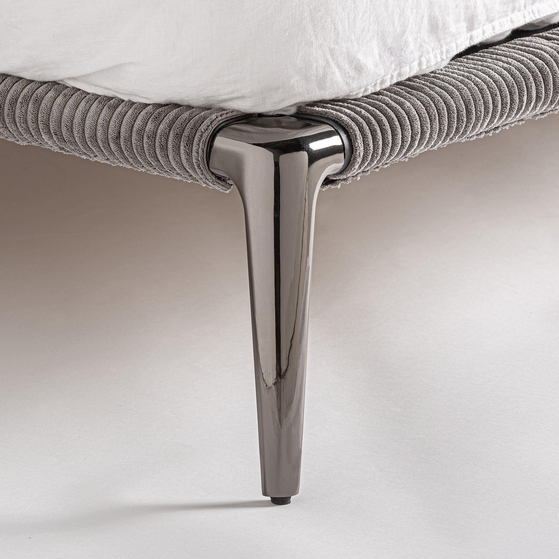 Berlin Contemporary Fabric Bed Frame - Grey Upholstered Platform Bed