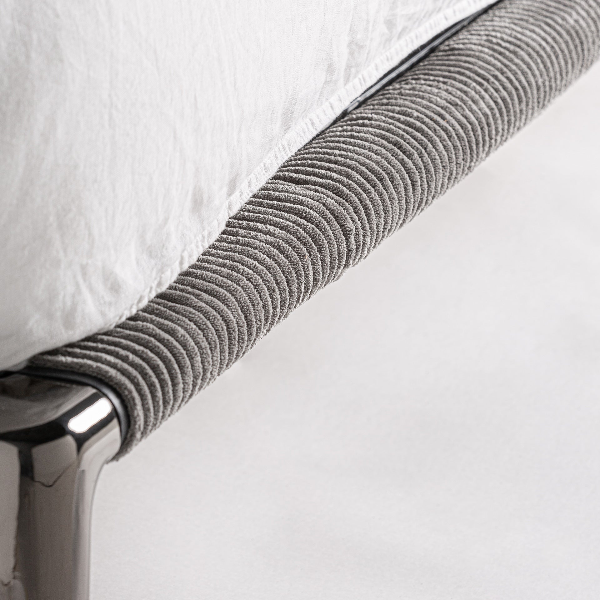 Berlin Contemporary Fabric Bed Frame - Grey Upholstered Platform Bed