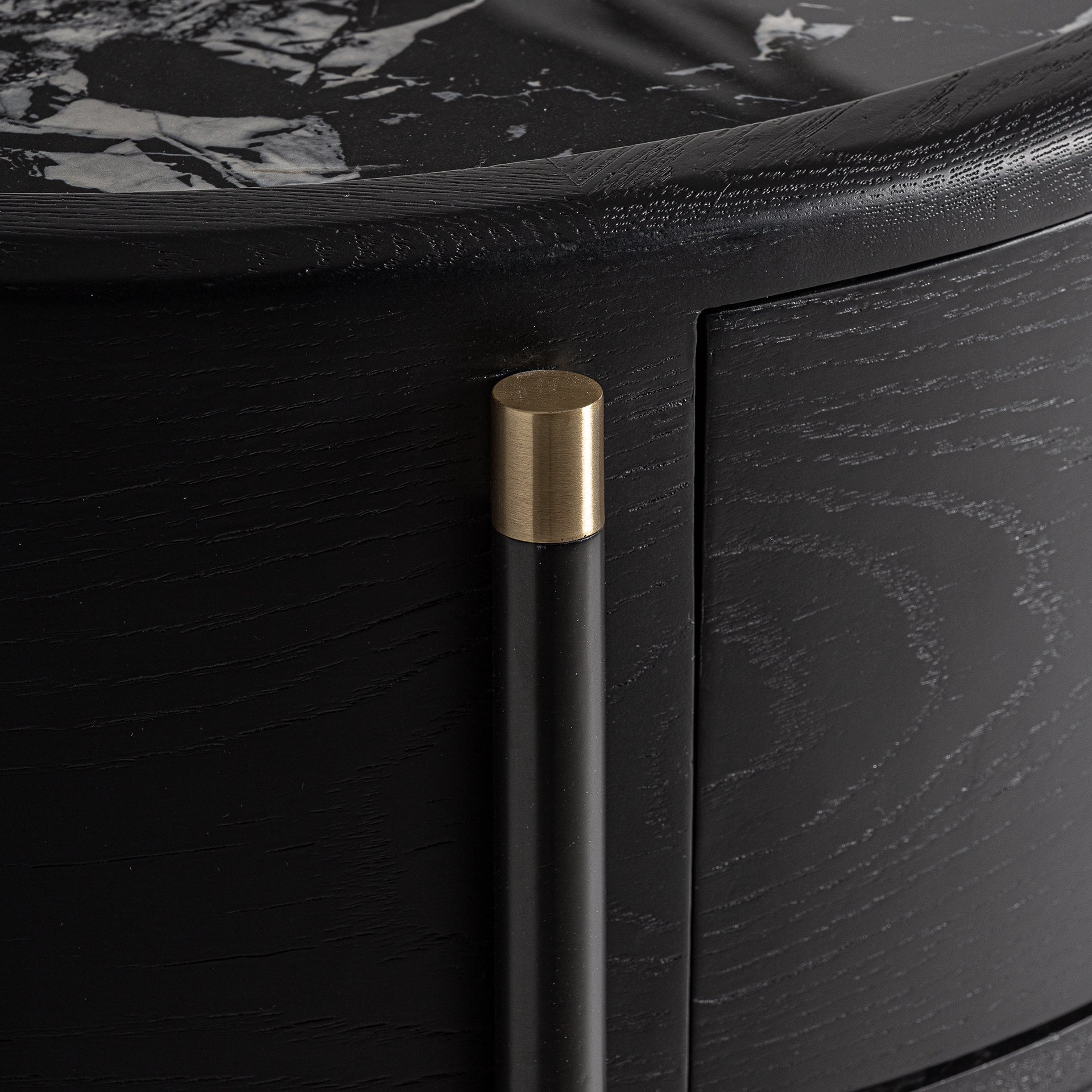 Bilzen Contemporary Chest of Drawers - Black MDF with Ceramic Accents
