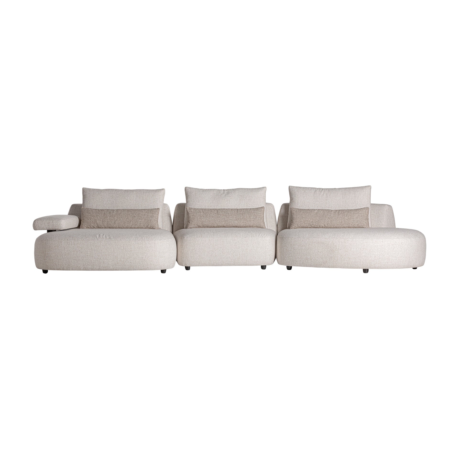 Wingles Corner Sofa Module - Contemporary Beige Larch Wood