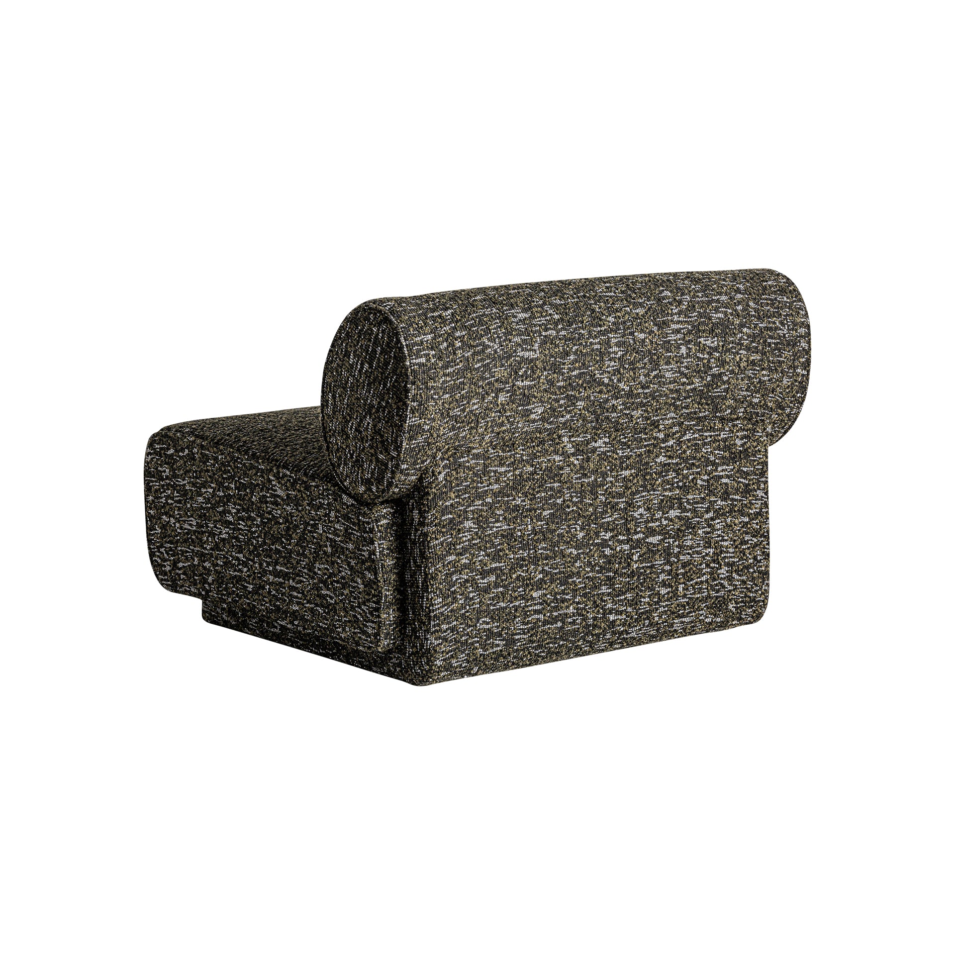 Kozly Contemporary Sofa Module - Green Marbled Polyester & Pine Wood