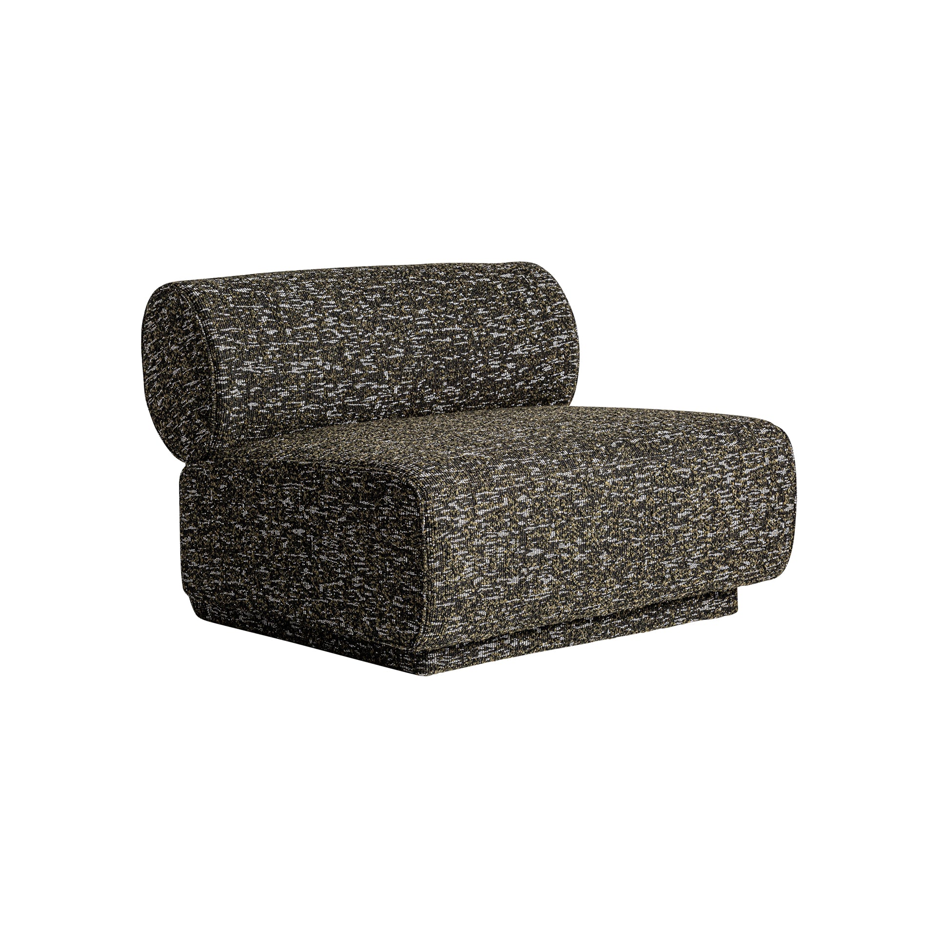 Kozly Contemporary Sofa Module - Green Marbled Polyester & Pine Wood