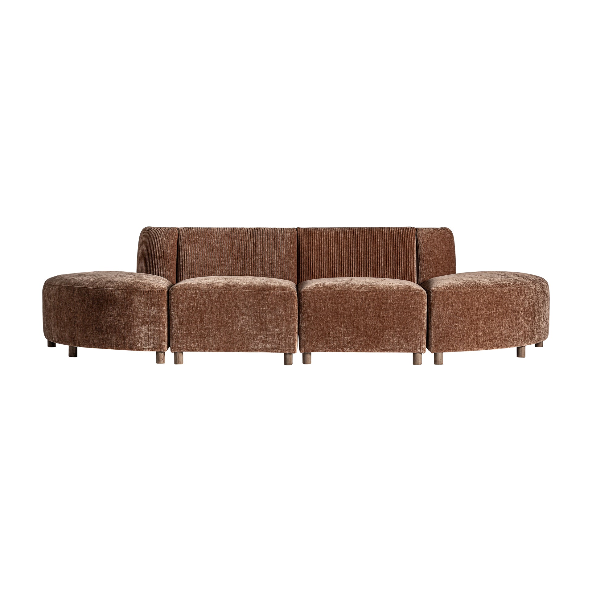 Trevic Corner Sofa Module - Contemporary Brown Modular Seating