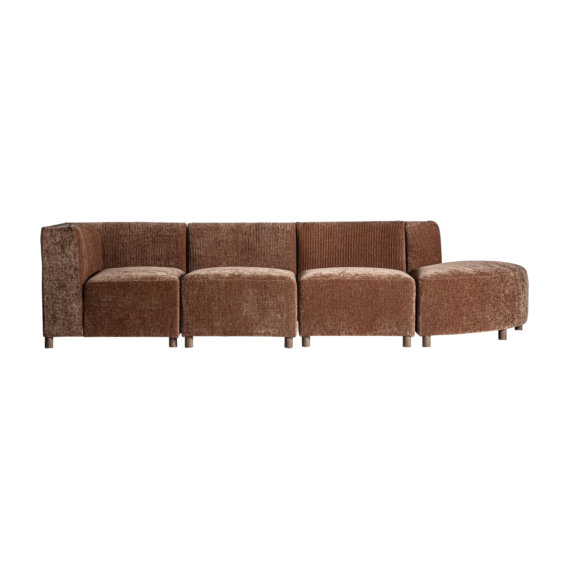 Trevic Corner Sofa Module - Contemporary Brown Modular Seating