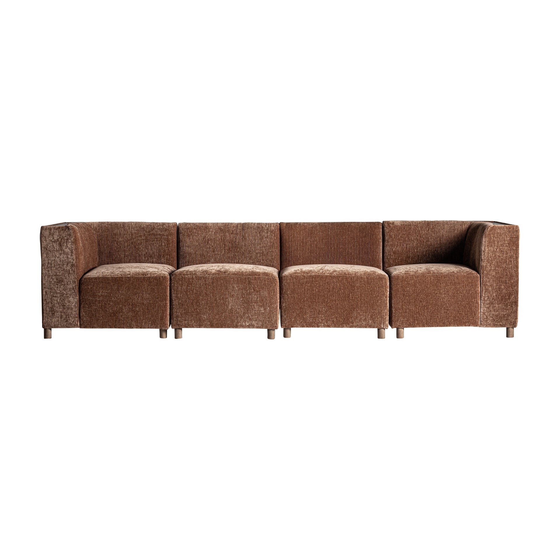 Trevic Corner Sofa Module - Contemporary Brown Modular Seating