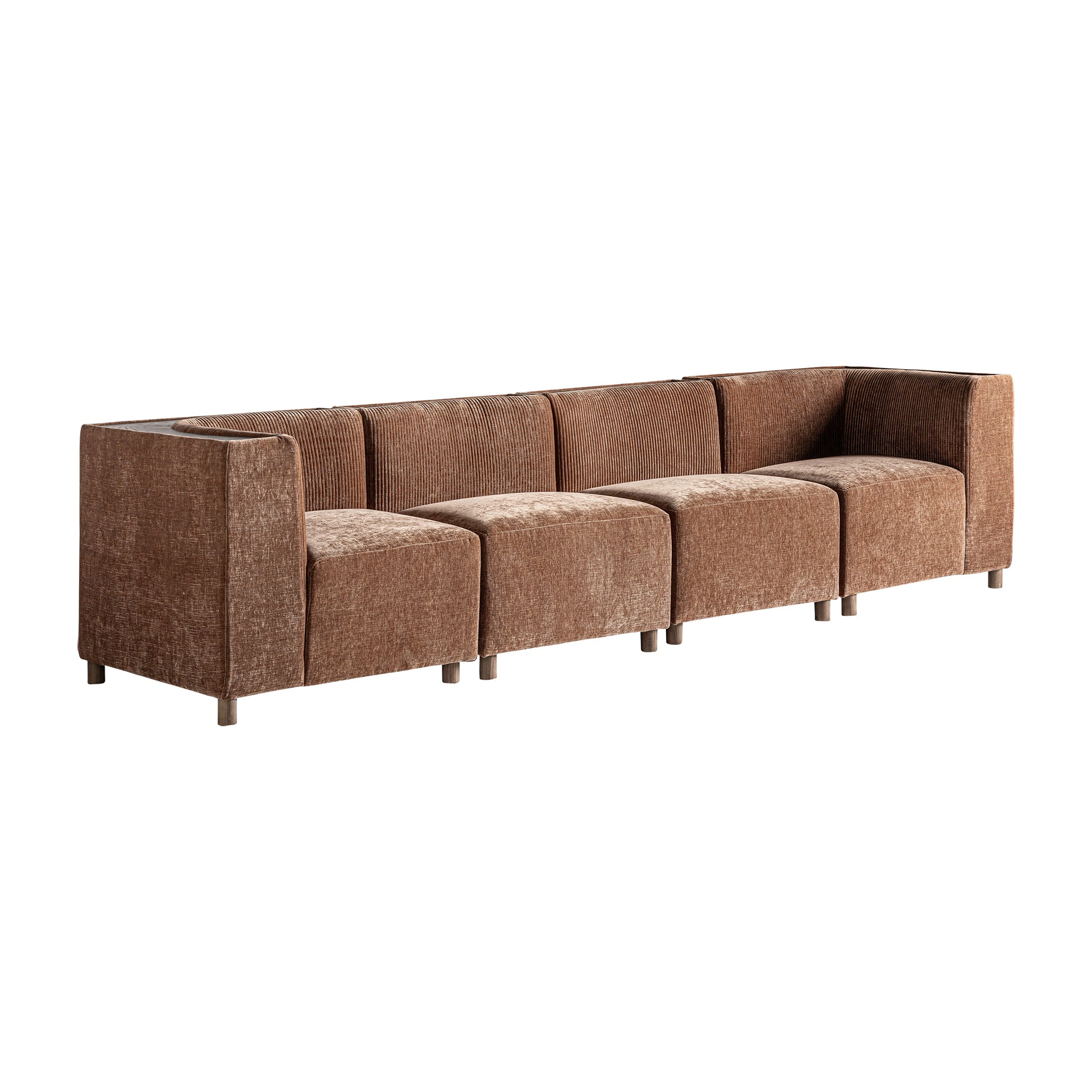 Trevic Corner Sofa Module - Contemporary Brown Modular Seating