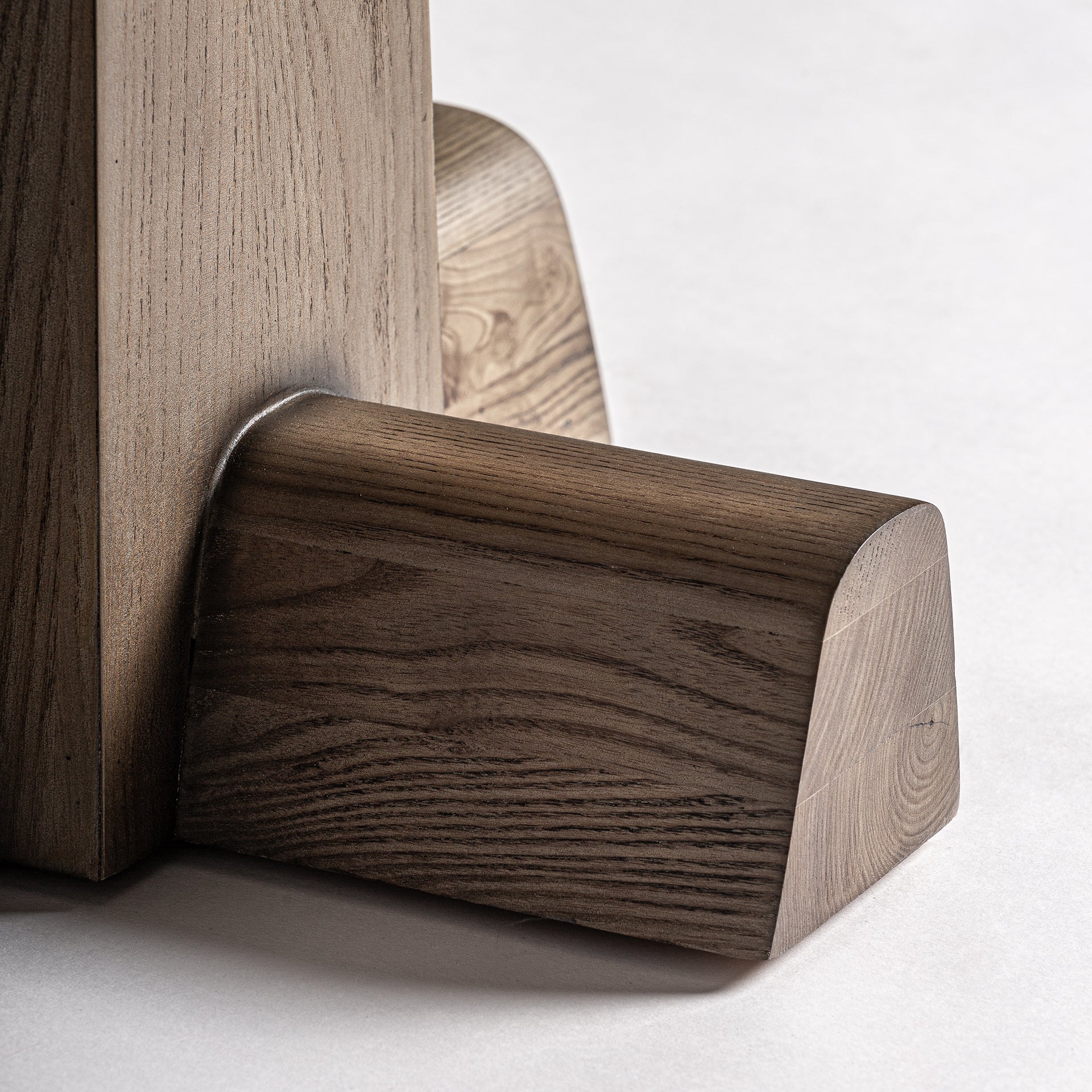 Karpacz Contemporary Bar Table - Oak Wood Brown & Beige Travertine