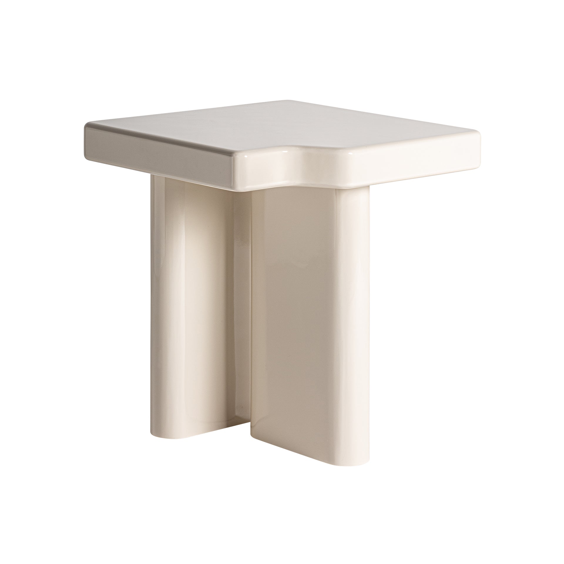 SUHI Art Deco Side Table - Off White MDF