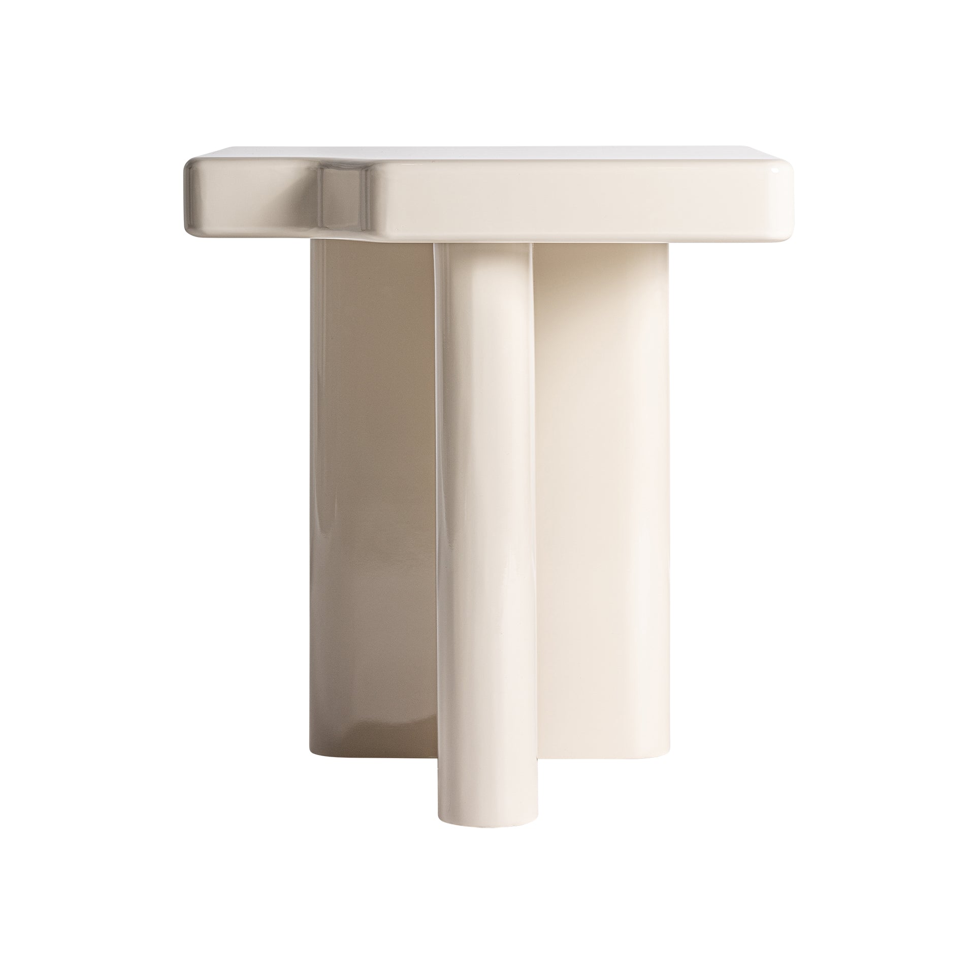 SUHI Art Deco Side Table - Off White MDF