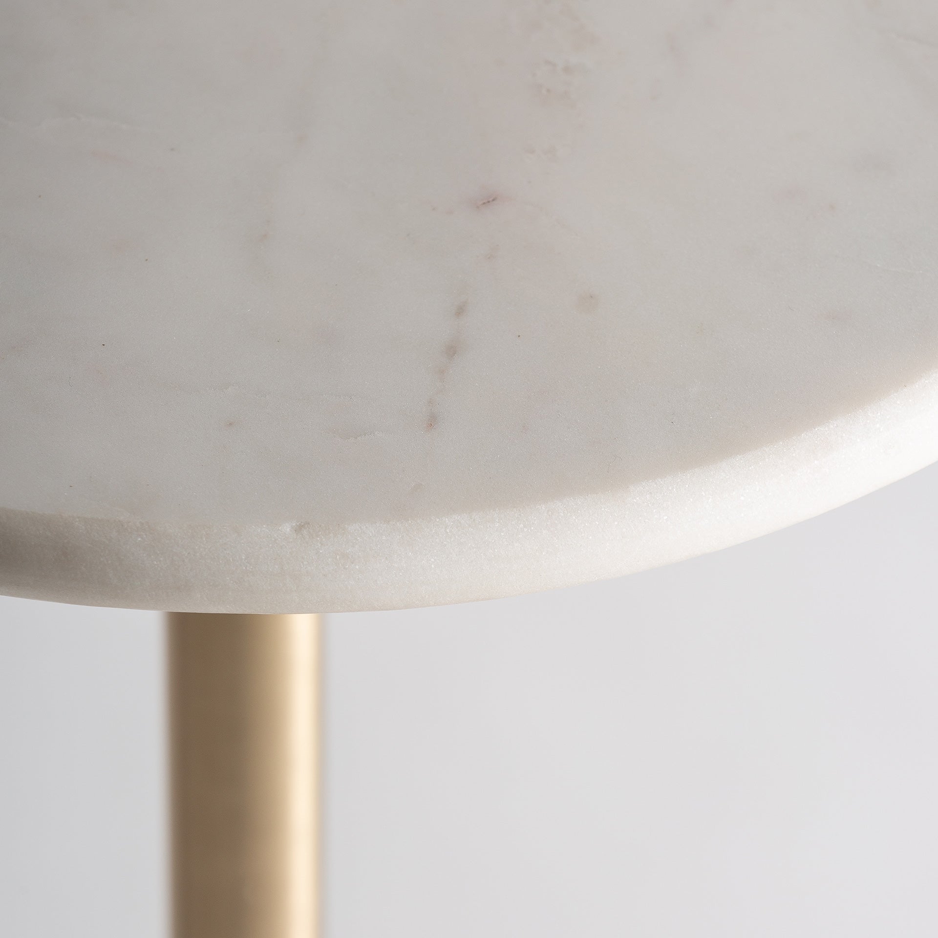 Colmar Art Deco Side Table - Red Glass White Marble & Gold Steel