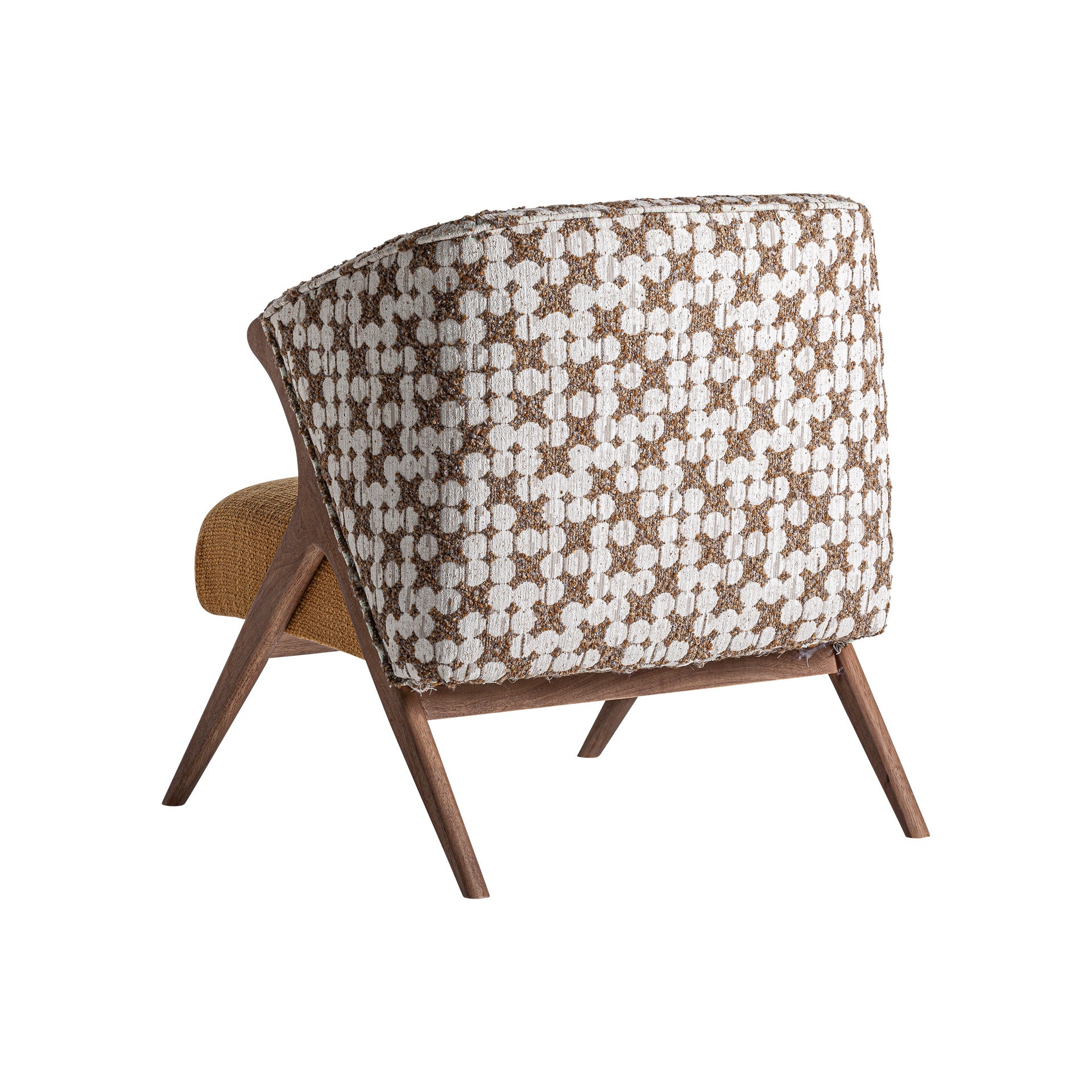 Dolving Classic Armchair - Ochre Polyester with Pine Wood Frame