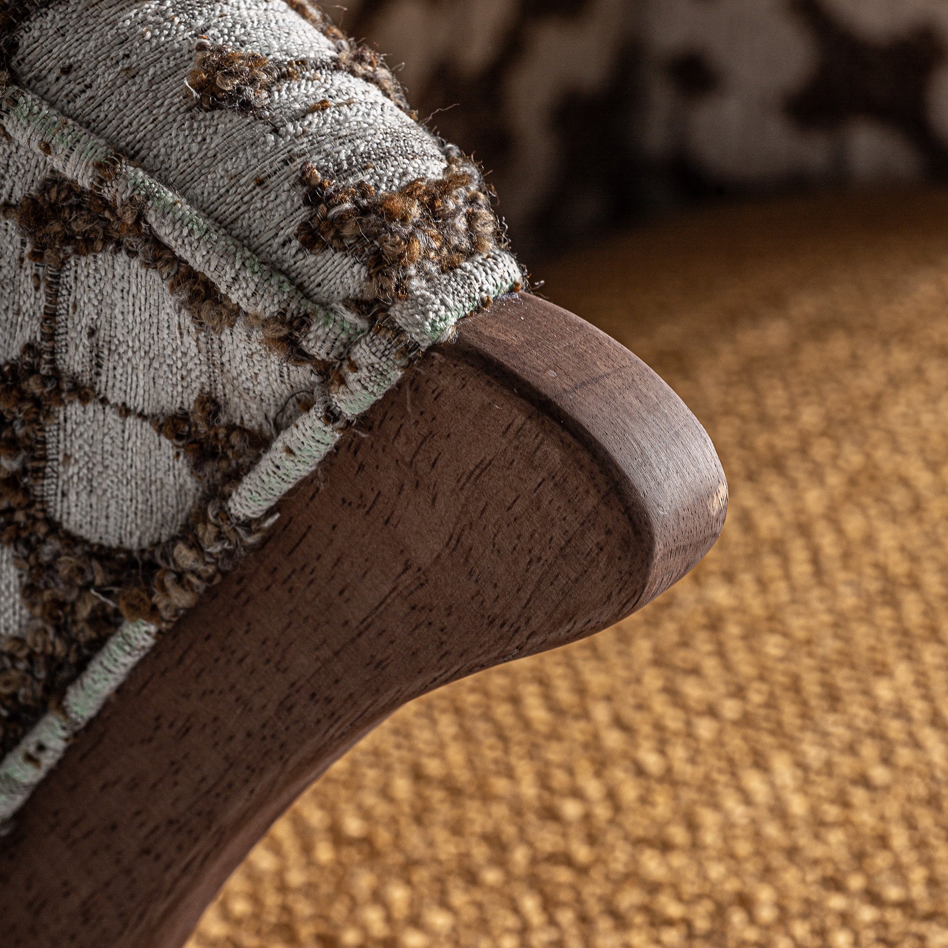 Dolving Classic Armchair - Ochre Polyester with Pine Wood Frame