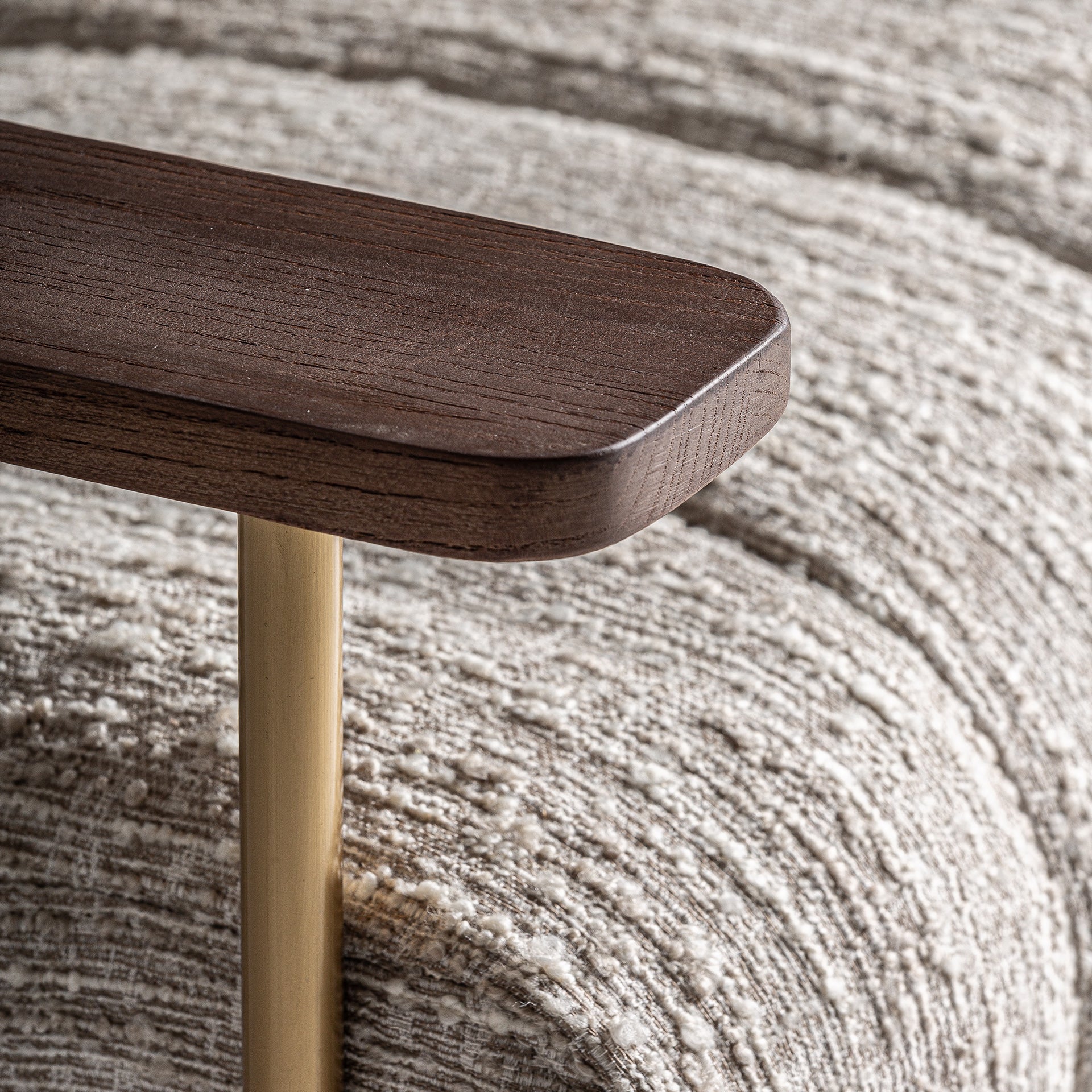 Habouey Art Deco Armchair - Beige Marbled Polyester with Gold Steel Frame