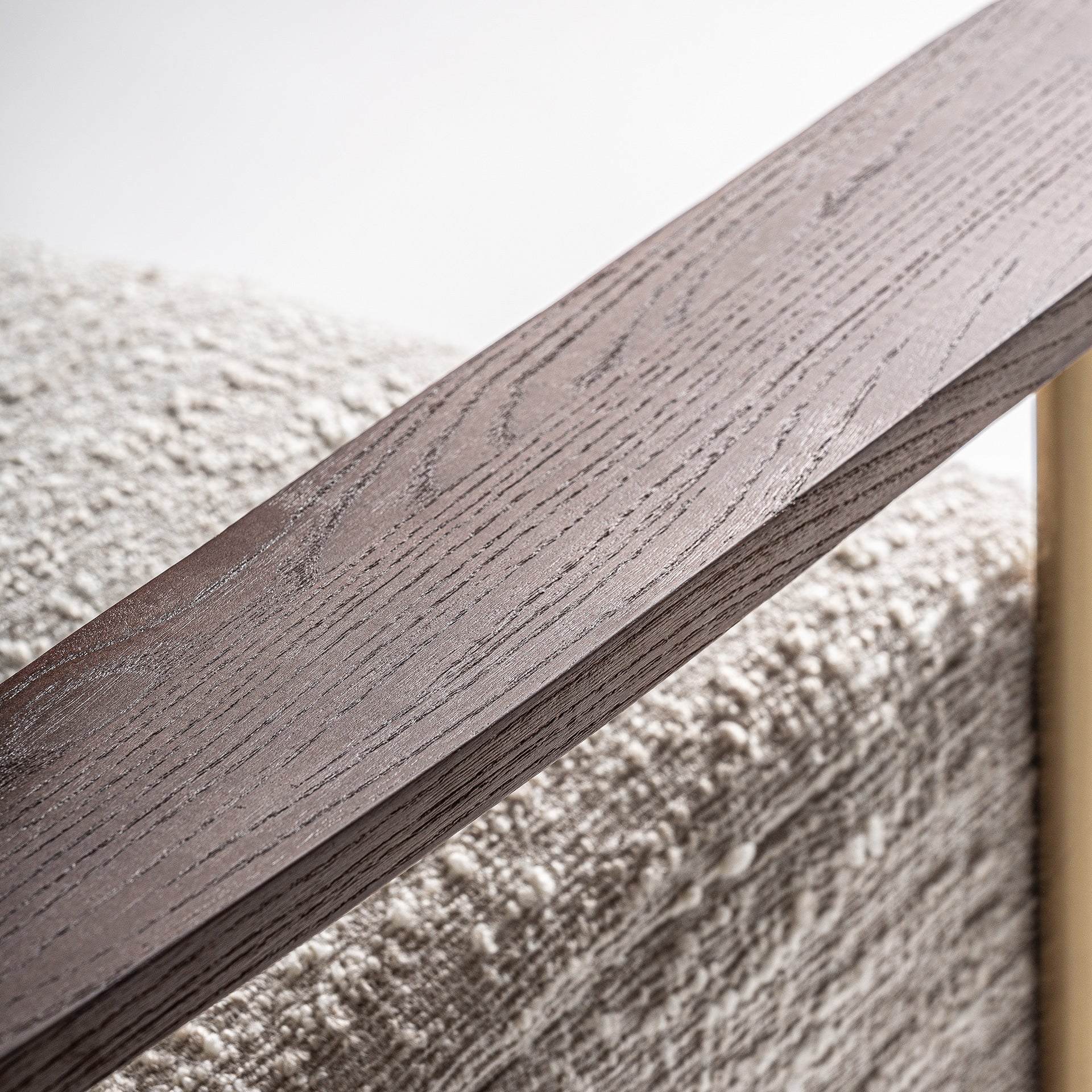 Habouey Art Deco Armchair - Beige Marbled Polyester with Gold Steel Frame