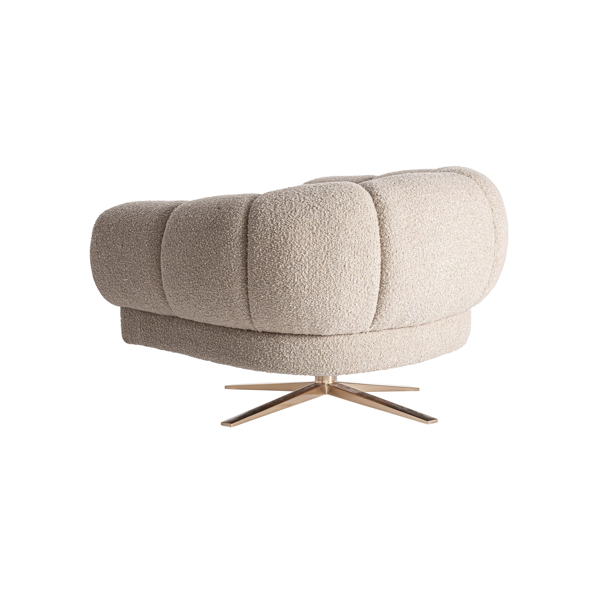 Elise Art Deco Armchair - Off White Marble Finish with Copper Steel Frame