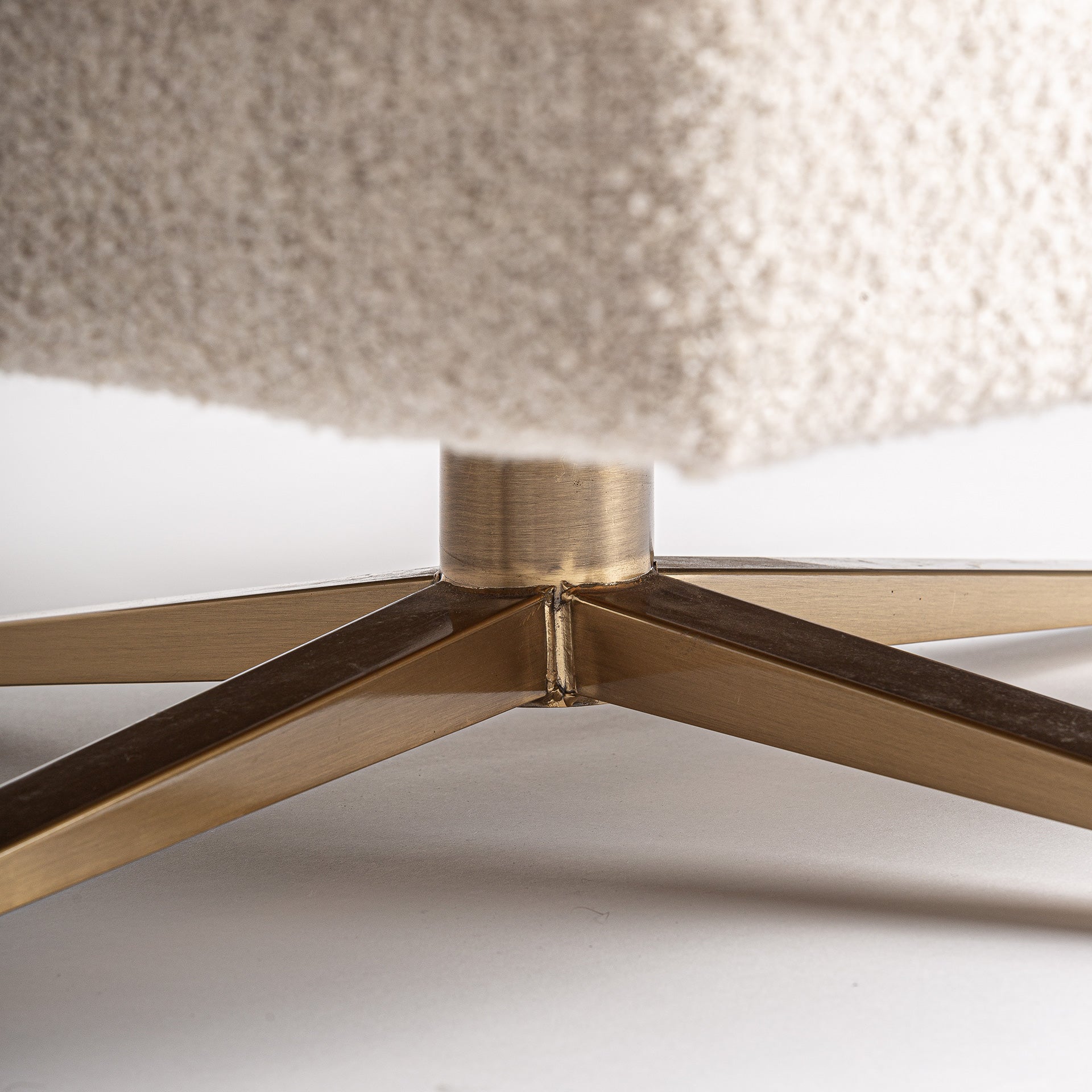 Elise Art Deco Armchair - Off White Marble Finish with Copper Steel Frame