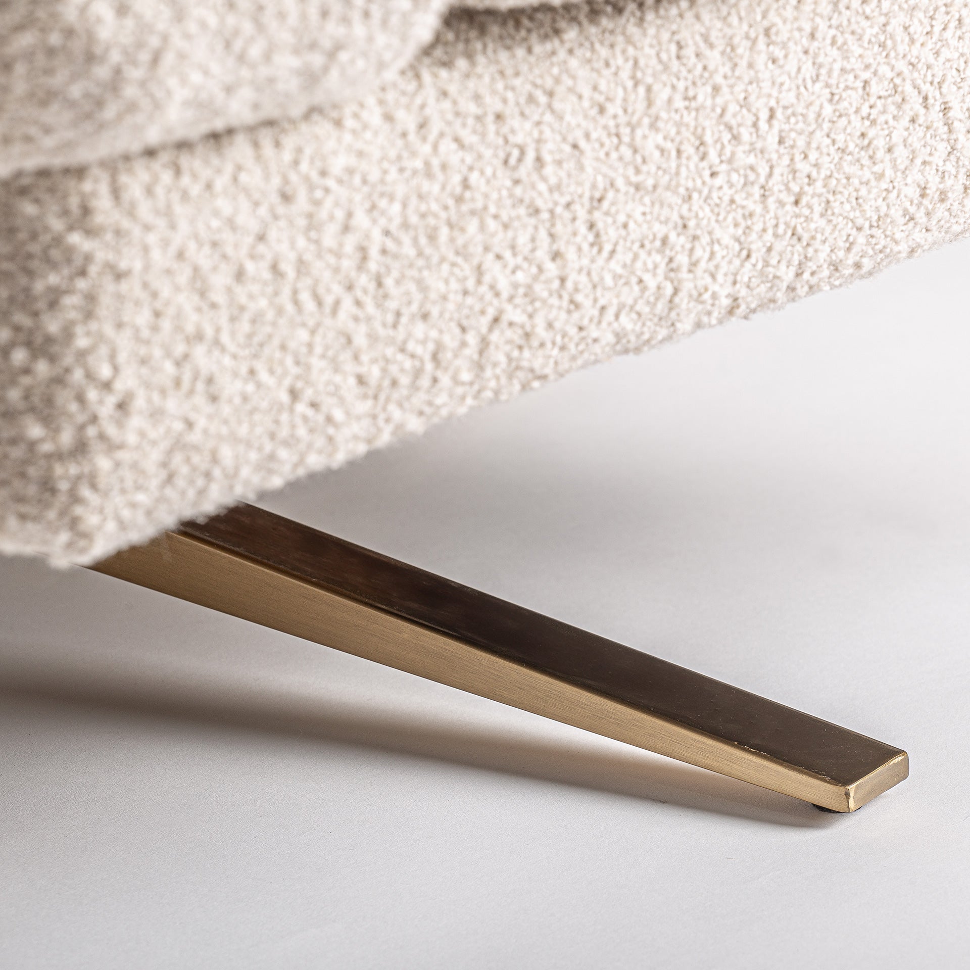 Elise Art Deco Armchair - Off White Marble Finish with Copper Steel Frame