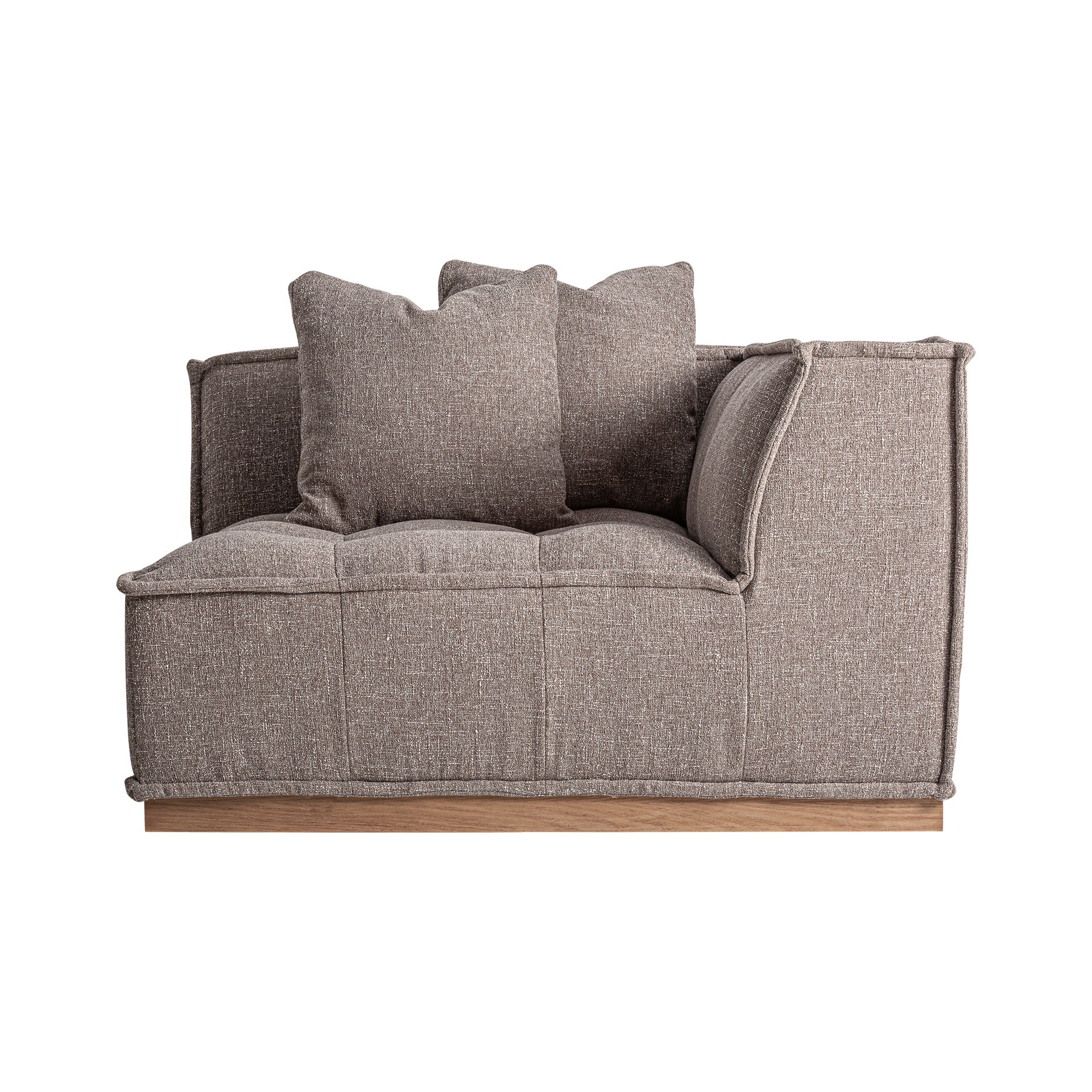 Aspach Contemporary Corner Sofa Module - Brown Marbled Polyester