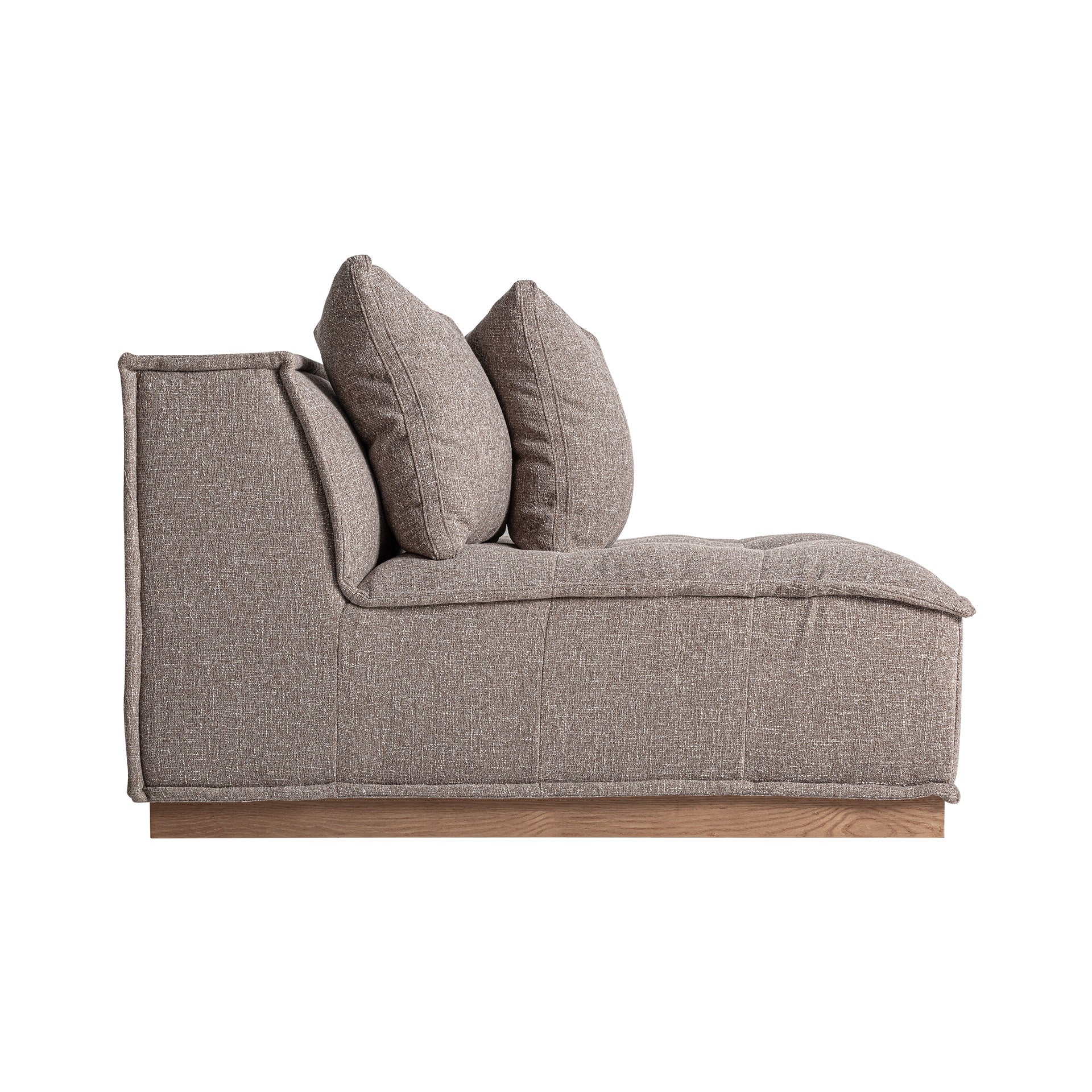 Aspach Central Sofa Module - Contemporary Brown Polyester & Pine