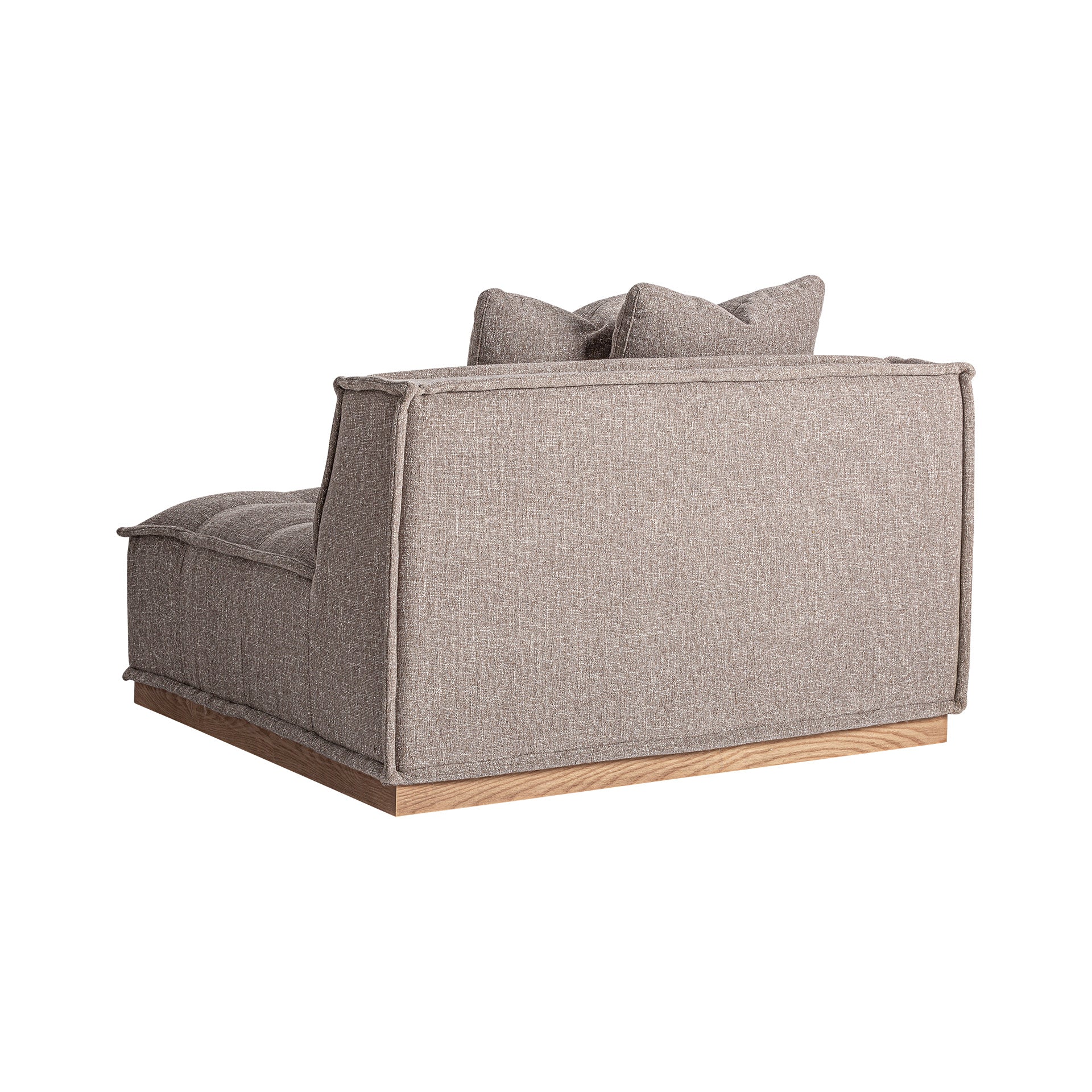 Aspach Central Sofa Module - Contemporary Brown Polyester & Pine