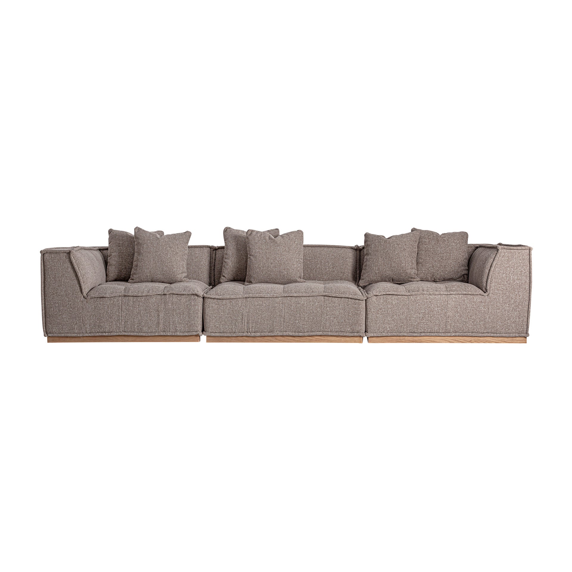 Aspach Central Sofa Module - Contemporary Brown Polyester & Pine