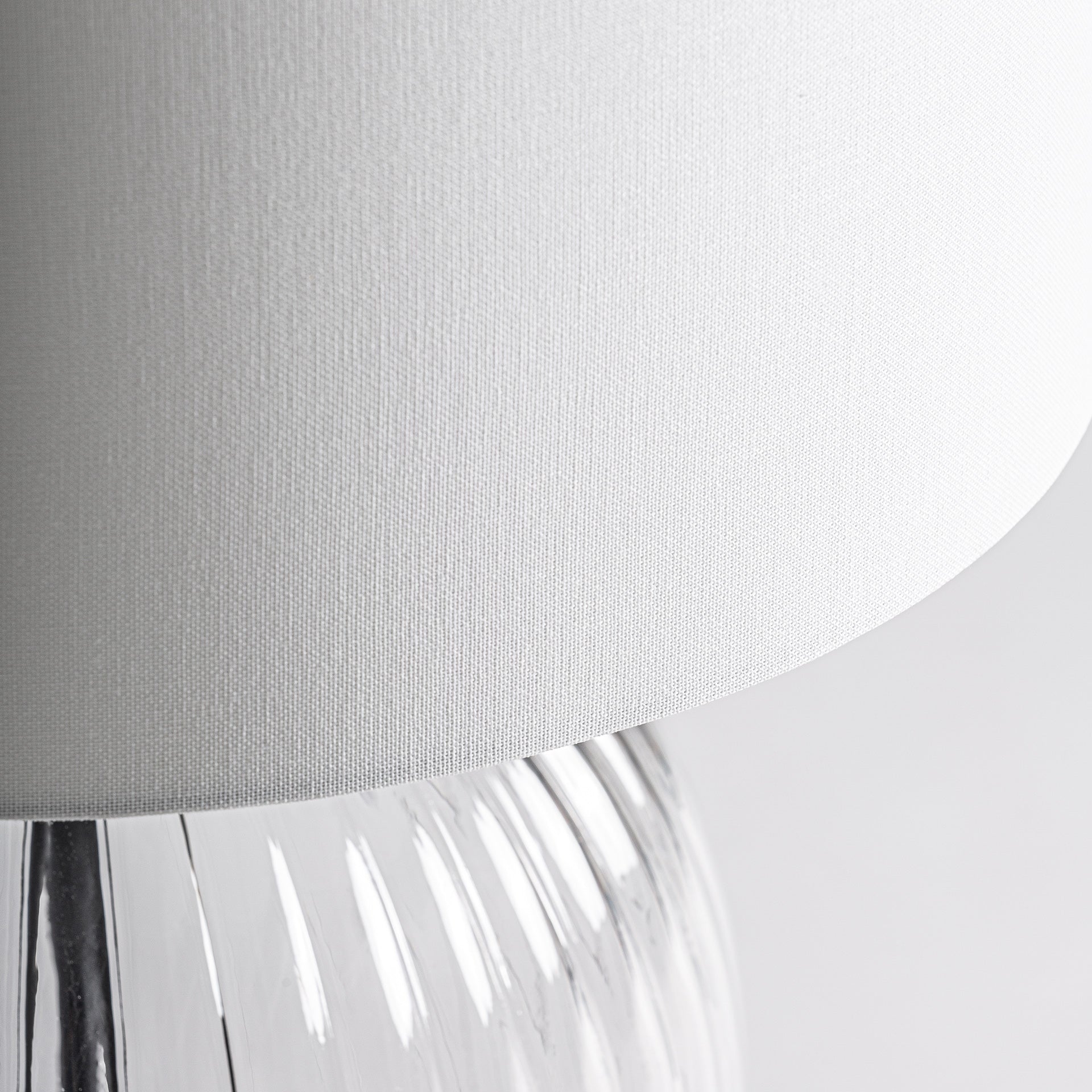 Classic Glass Table Lamp with Linen Shade