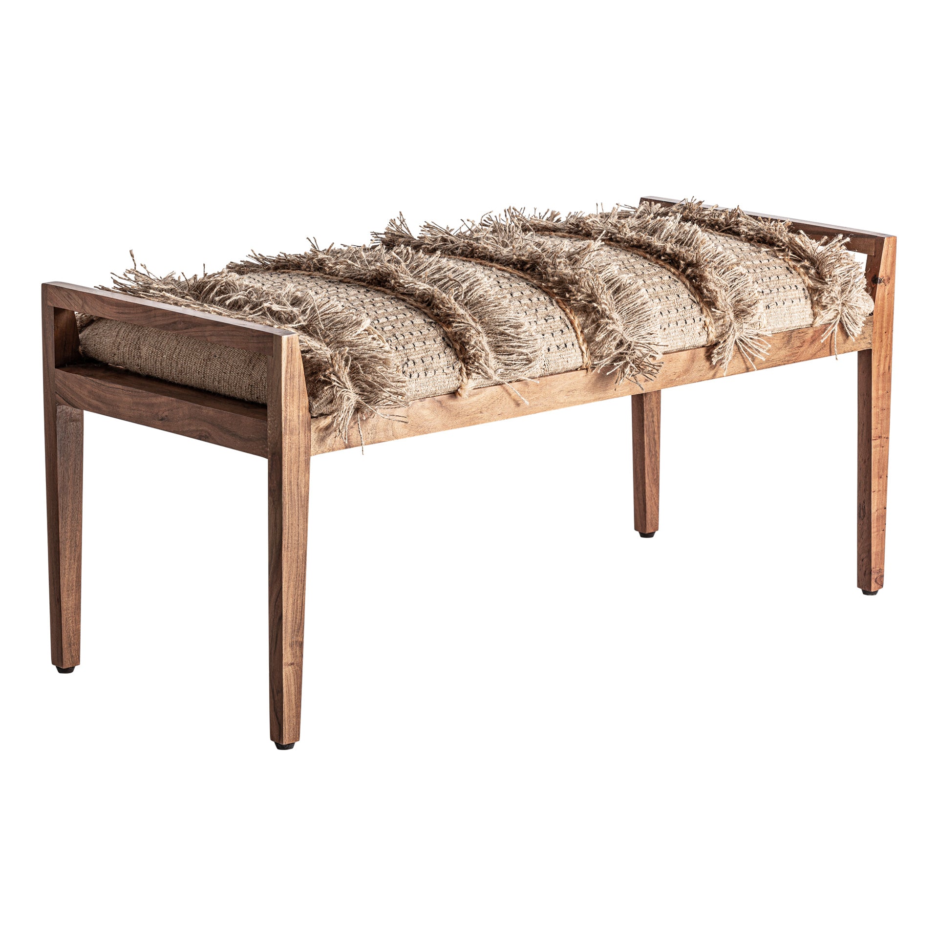 Corao Boho Bench - Mango Wood & Cotton Seating