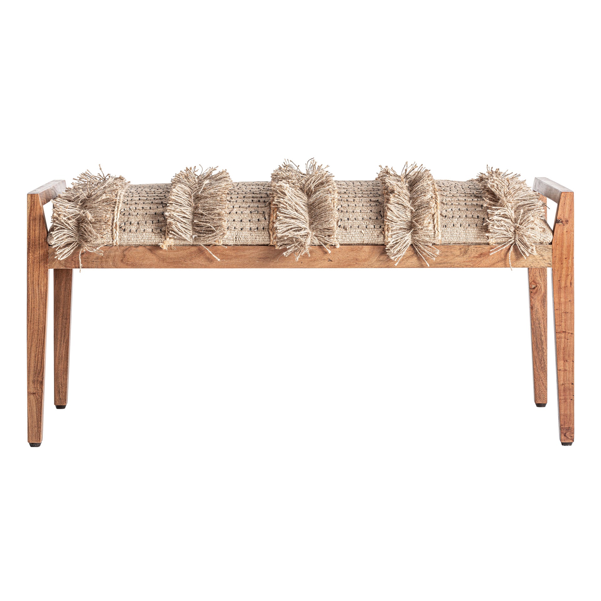 Corao Boho Bench - Mango Wood & Cotton Seating