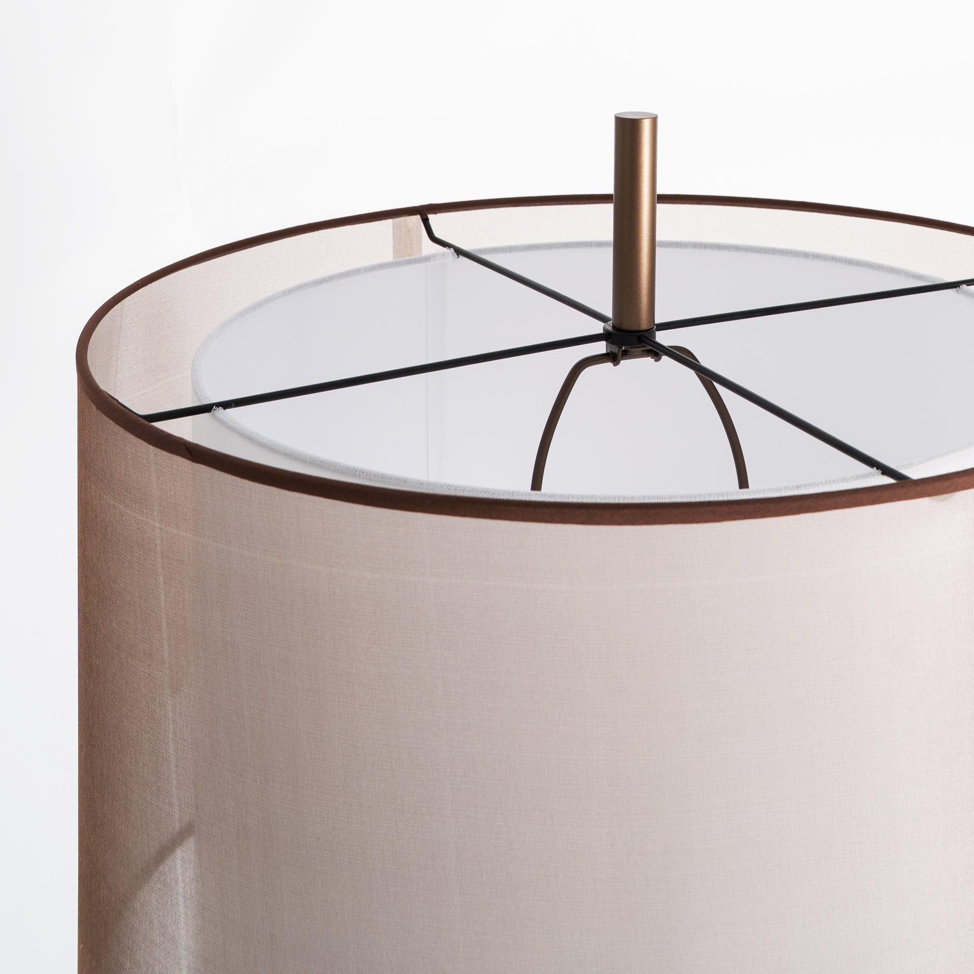 Amelie Art Deco Floor Lamp - Black Steel & Bronze