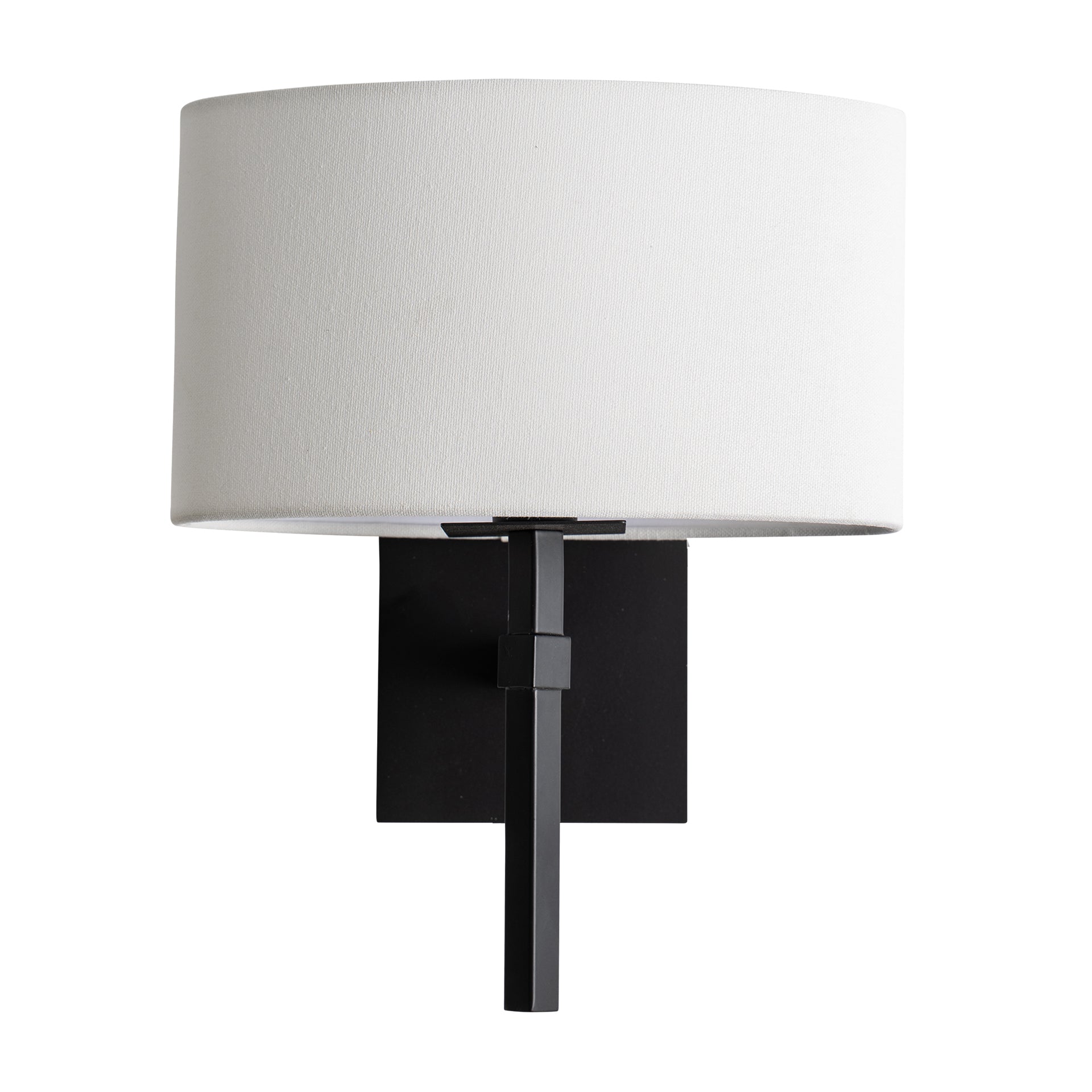 Lisa Contemporary Wall Lamp - Black Steel & White Polyester