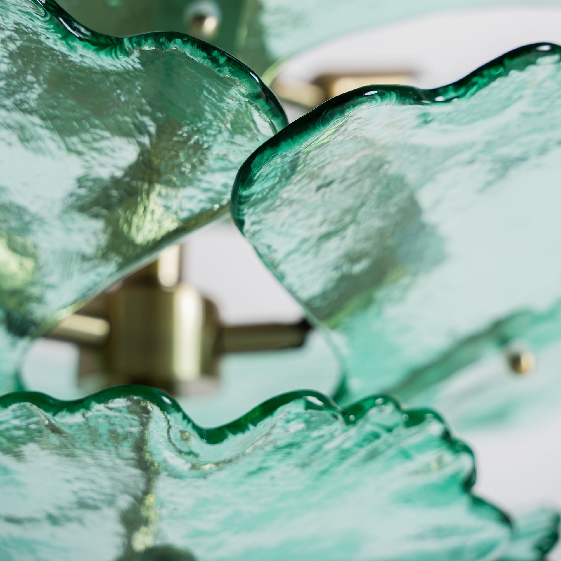 Mezzola Vintage Crystal Ceiling Lamp - Green & Bronze