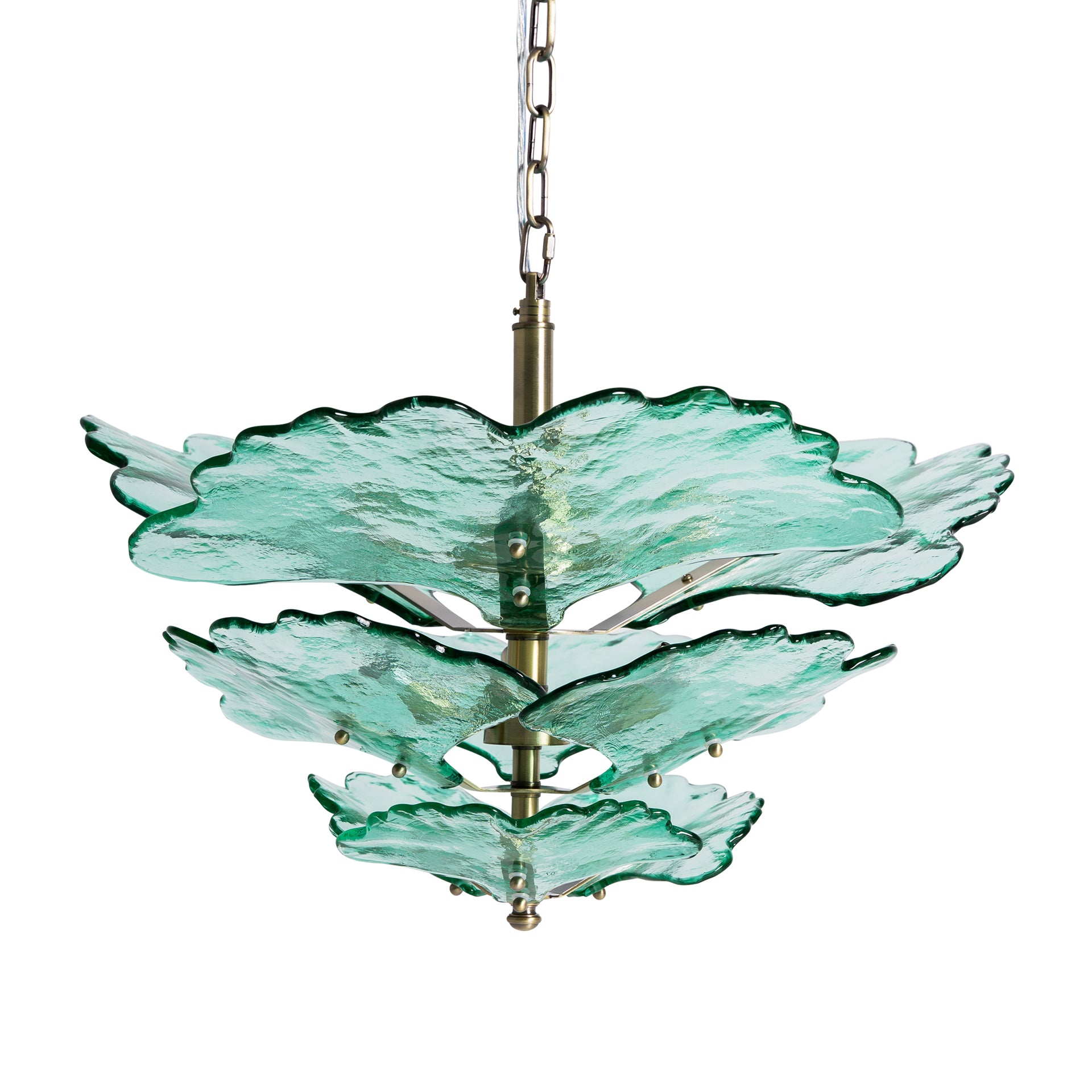 Mezzola Vintage Crystal Ceiling Lamp - Green & Bronze