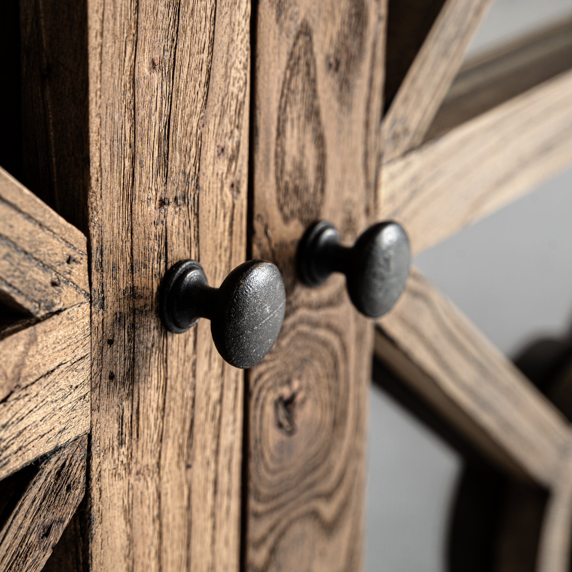 Norvik Glass Cabinet - Contemporary Elm Wood Display